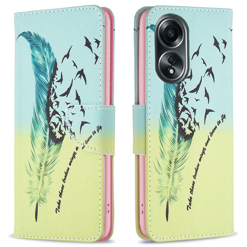 Brieftasche Telefonkoffer Für Oppo A58 4G / A98 5G Standmuster Druck PU Leder Flip Phone Deckung - Feder Und Vögel, Oppo A58 4G
Brieftasche Telefonkoffer Für Oppo A58 4G / A98 5G Standmuster Druck PU Leder Flip Phone Deckung - Feder Und Vögel, Oppo A58 4G