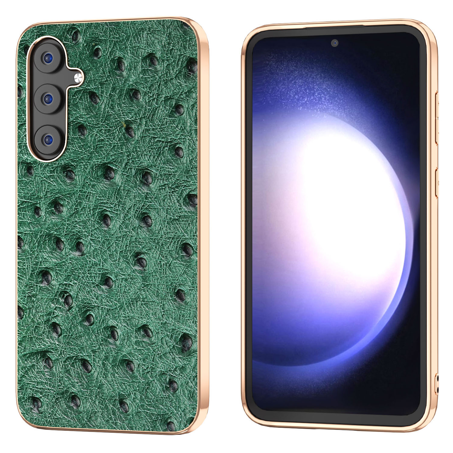 Für Samsung Galaxy S23 fe Ostrich Textur Zurück -deckung Echtes Kuhleder Beschichtetes PC+TPU -elektroplatten -telefonhülle - Grün, Galaxy S23 FE
Für Samsung Galaxy S23 fe Ostrich Textur Zurück -deckung Echtes Kuhleder Beschichtetes PC+TPU -elektroplatten -telefonhülle - Grün, Galaxy S23 FE
