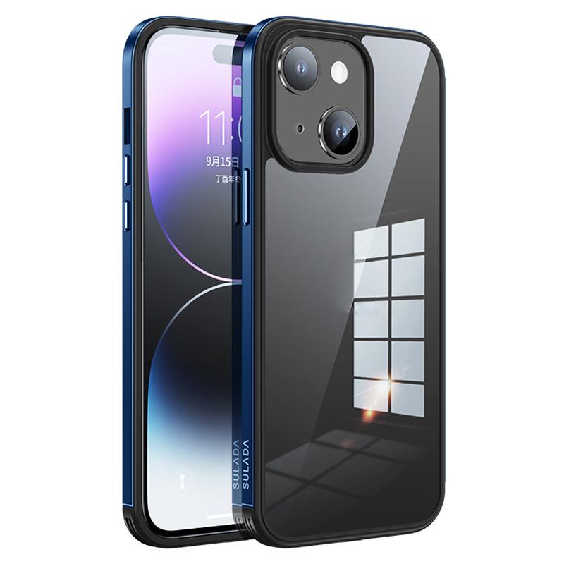 Sulada Minrui -serie Für Iphone 15 Metallrahmen Tpu+temperiertes Glas Telefonabdeckung Elektropliertes Clear Case - Dunkelblau, iPhone 15
Sulada Minrui -serie Für Iphone 15 Metallrahmen Tpu+temperiertes Glas Telefonabdeckung Elektropliertes Clear Case - Dunkelblau, iPhone 15