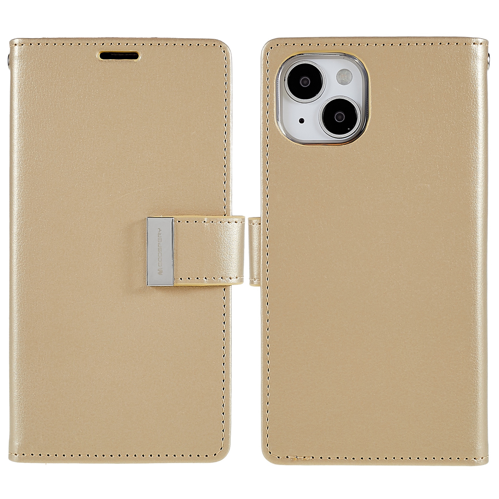 Mercury Goospery Für Iphone 15 PU Leder Hülle Brieftasche Metallmagnetverschluss Telefonabdeckung - Gold, iPhone 15
Mercury Goospery Für Iphone 15 PU Leder Hülle Brieftasche Metallmagnetverschluss Telefonabdeckung - Gold, iPhone 15