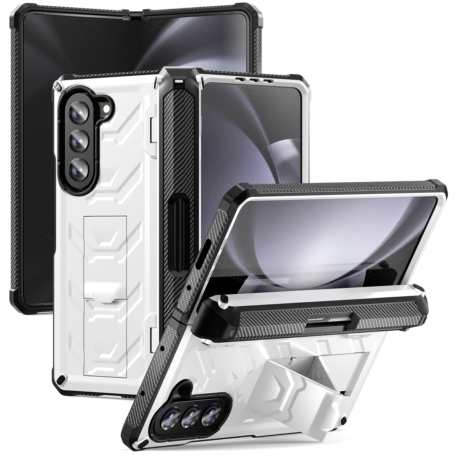 Für Samsung Galaxy Z Fold5 5G Rugged Series Kickstand Phone Case Anti-drop TPU+PC Hybrid-abdeckung Mit Stifthalterscharnier - Weiß, Galaxy Z Fold5 5G
Für Samsung Galaxy Z Fold5 5G Rugged Series Kickstand Phone Case Anti-drop TPU+PC Hybrid-abdeckung Mit Stifthalterscharnier - Weiß, Galaxy Z Fold5 5G