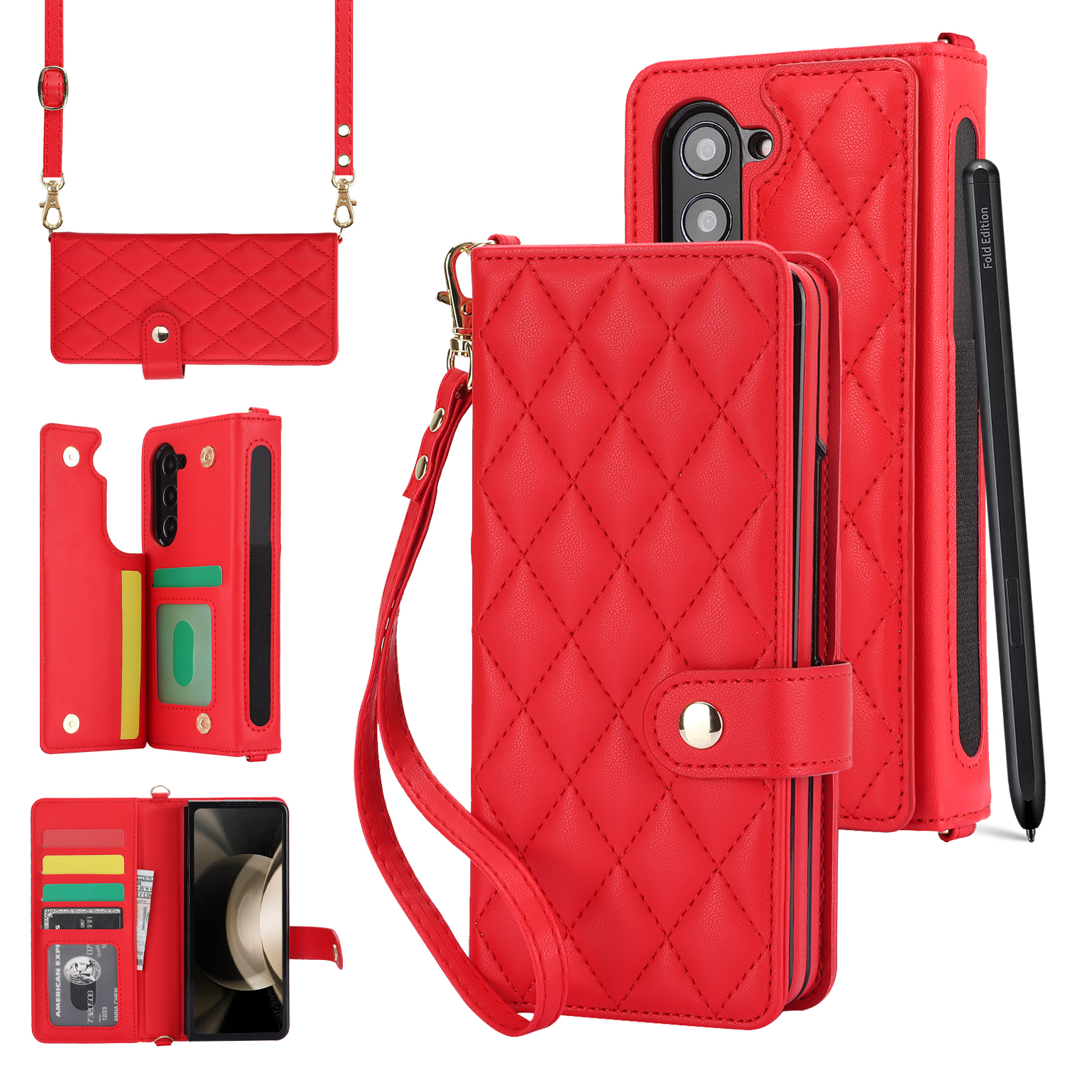 Für Samsung Galaxy Z Fold5 5G PC+PU Leder Flip Cover Schocksicheres Brieftaschenhülle Mit Gurten - Rot, Galaxy Z Fold5 5G
Für Samsung Galaxy Z Fold5 5G PC+PU Leder Flip Cover Schocksicheres Brieftaschenhülle Mit Gurten - Rot, Galaxy Z Fold5 5G