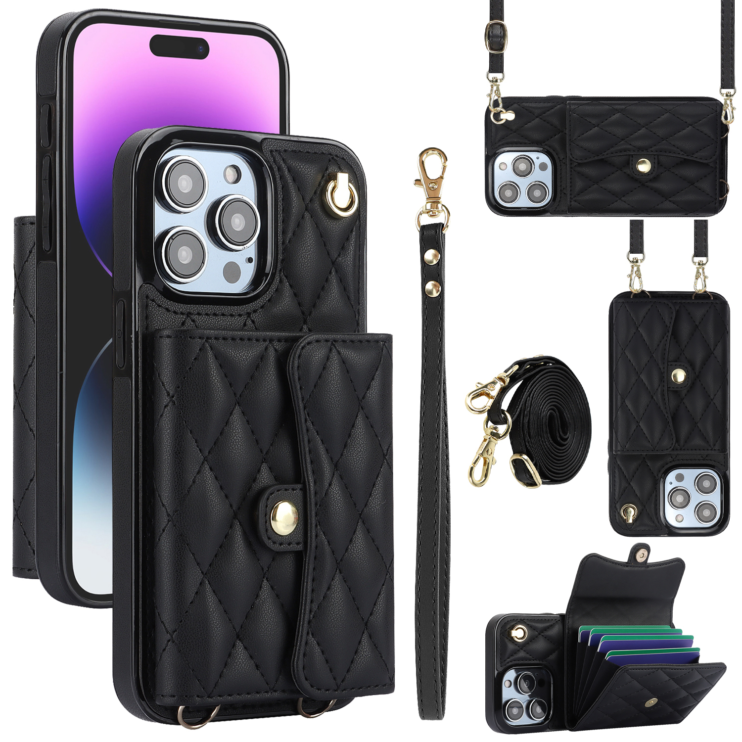 026 Für Iphone 15 Pro RFID -blockierungskartenhalter Phone Hülle PU Leder+tpu -kickständer Mit 2 Trägern - Schwarz, iPhone 15 Pro
026 Für Iphone 15 Pro RFID -blockierungskartenhalter Phone Hülle PU Leder+tpu -kickständer Mit 2 Trägern - Schwarz, iPhone 15 Pro