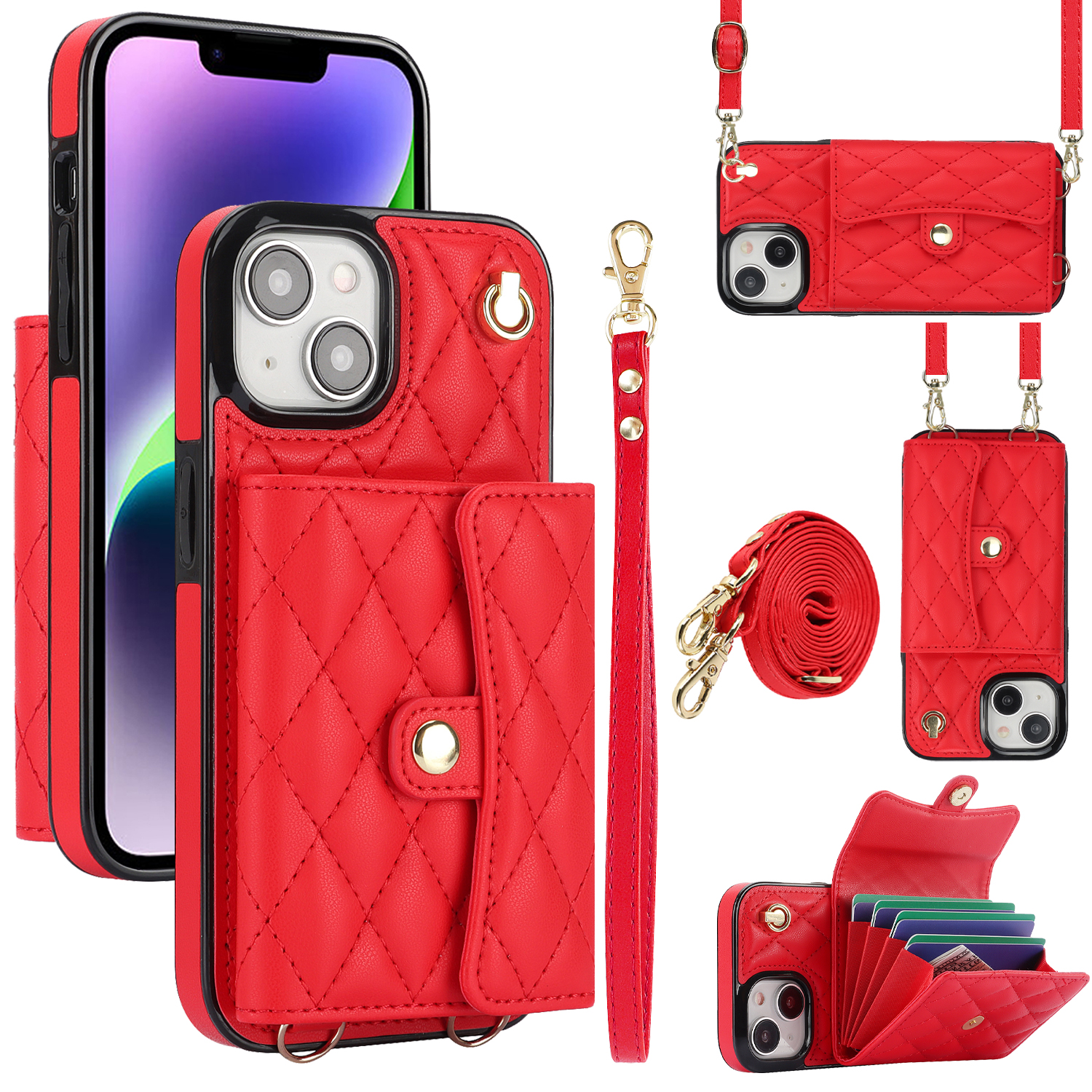 026 Für Iphone 15 Plus PU Leder+tpu RFID Blocking Phone Cart Card Halter Kickstand Cover Mit 2 Trägern - Rot, iPhone 15 Plus
026 Für Iphone 15 Plus PU Leder+tpu RFID Blocking Phone Cart Card Halter Kickstand Cover Mit 2 Trägern - Rot, iPhone 15 Plus