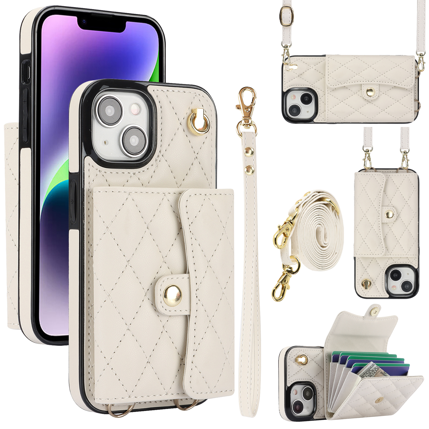 026 Für Iphone 15 Plus PU Leder+tpu RFID Blocking Phone Cart Card Halter Kickstand Cover Mit 2 Trägern - Weiß, iPhone 15 Plus
026 Für Iphone 15 Plus PU Leder+tpu RFID Blocking Phone Cart Card Halter Kickstand Cover Mit 2 Trägern - Weiß, iPhone 15 Plus