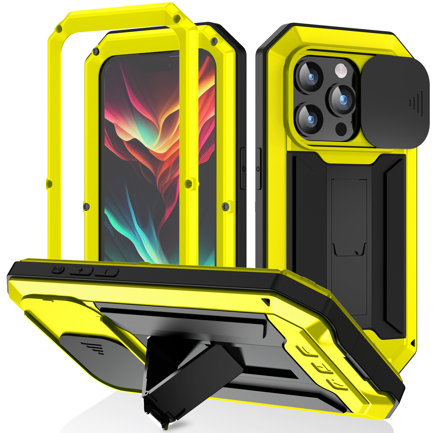 r- Nur Für Iphone 15 Pro Max Dia Camera Guard Silicone+metall+plastik Kickstand Hülle Temperierte Glasschriftenfilm-handy-abdeckung - Gelb, iPhone 15 Pro Max
r- Nur Für Iphone 15 Pro Max Dia Camera Guard Silicone+metall+plastik Kickstand Hülle Temperierte Glasschriftenfilm-handy-abdeckung - Gelb, iPhone 15 Pro Max
