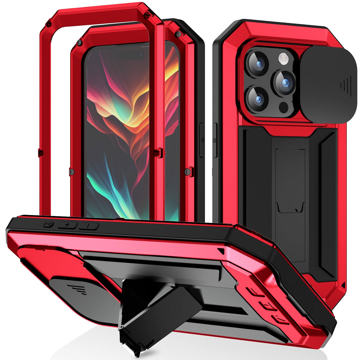 r- Nur Für Iphone 15 Pro Max Dia Camera Guard Silicone+metall+plastik Kickstand Hülle Temperierte Glasschriftenfilm-handy-abdeckung - Rot, iPhone 15 Pro Max
r- Nur Für Iphone 15 Pro Max Dia Camera Guard Silicone+metall+plastik Kickstand Hülle Temperierte Glasschriftenfilm-handy-abdeckung - Rot, iPhone 15 Pro Max
