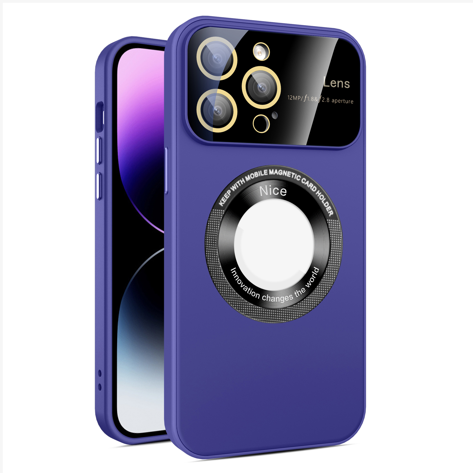 Kompatibel Mit Magsafe Phone Cover Für Iphone 15 Pro Back-logo Vergrößerung PC+TPU Phone Case Eingebaute Glaslinsenfilm - Lila, iPhone 15 Pro
Kompatibel Mit Magsafe Phone Cover Für Iphone 15 Pro Back-logo Vergrößerung PC+TPU Phone Case Eingebaute Glaslinsenfilm - Lila, iPhone 15 Pro