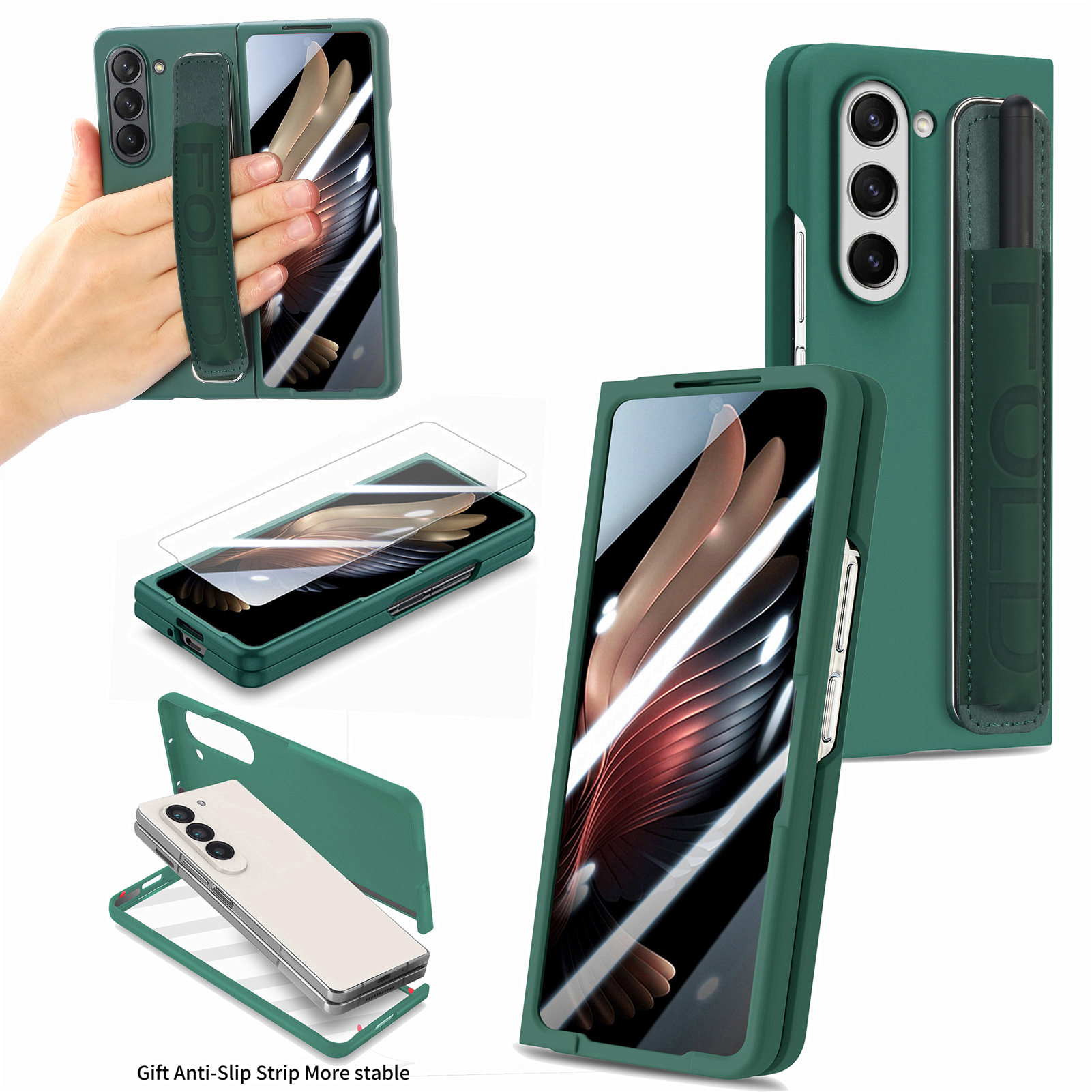 Für Samsung Galaxy Z Fold5 5G Hard PC Phone Case Eingebaute Temperaturfilm-film-telefonabdeckung Mit Stifthalter, Armband - Grün, Galaxy Z Fold5 5G
Für Samsung Galaxy Z Fold5 5G Hard PC Phone Case Eingebaute Temperaturfilm-film-telefonabdeckung Mit Stifthalter, Armband - Grün, Galaxy Z Fold5 5G