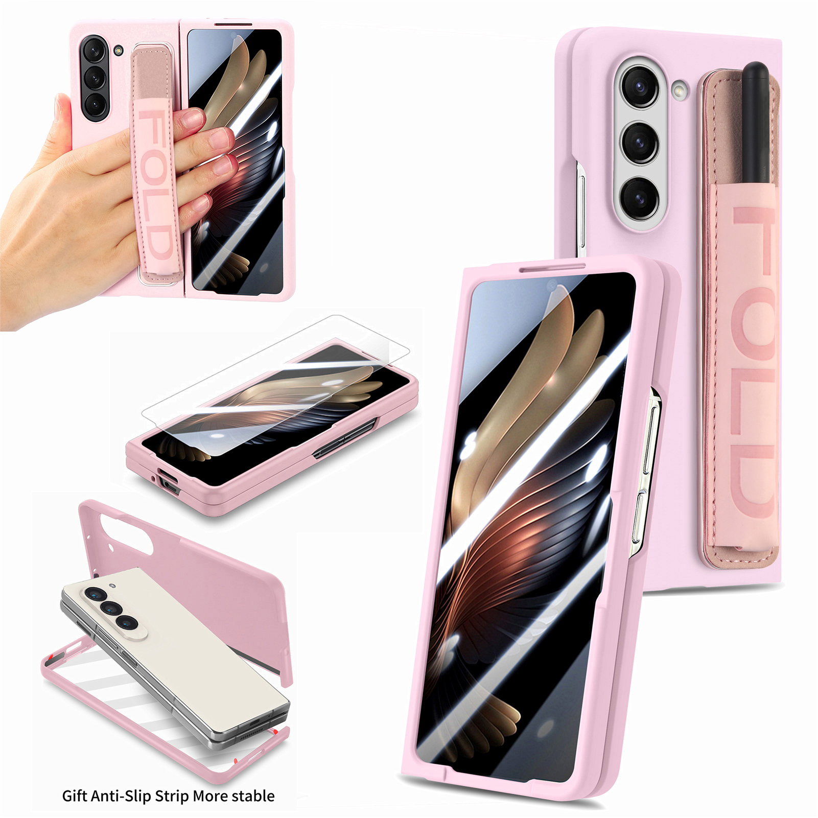 Für Samsung Galaxy Z Fold5 5G Hard PC Phone Case Eingebaute Temperaturfilm-film-telefonabdeckung Mit Stifthalter, Armband - Rosa, Galaxy Z Fold5 5G
Für Samsung Galaxy Z Fold5 5G Hard PC Phone Case Eingebaute Temperaturfilm-film-telefonabdeckung Mit Stifthalter, Armband - Rosa, Galaxy Z Fold5 5G