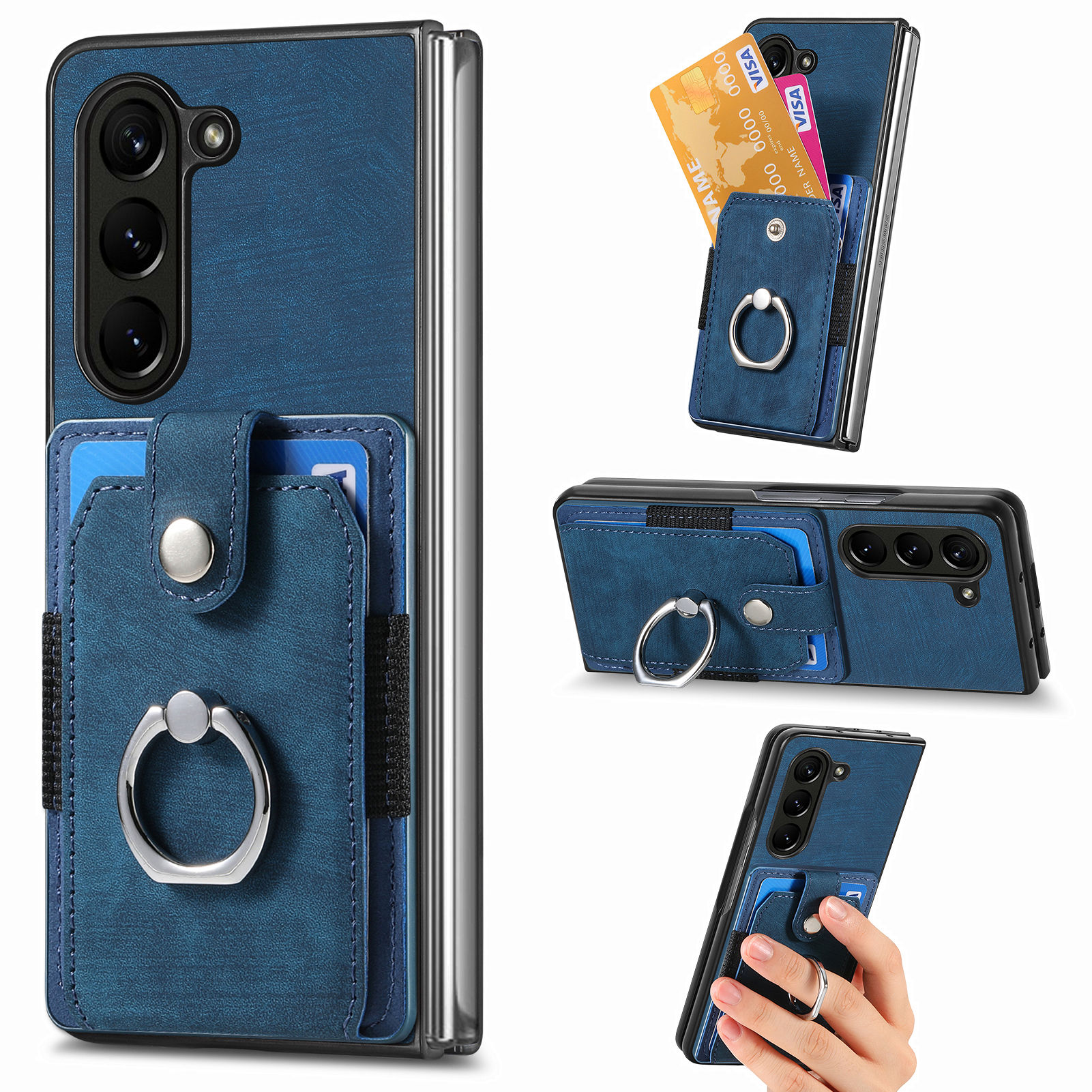 Kartenhalter Telefonhülle Für Samsung Galaxy Z Fold5 5G Retro PU+PC Rotierender Ring -kickstand -telefonschutz - Blau, Galaxy Z Fold5 5G
Kartenhalter Telefonhülle Für Samsung Galaxy Z Fold5 5G Retro PU+PC Rotierender Ring -kickstand -telefonschutz - Blau, Galaxy Z Fold5 5G