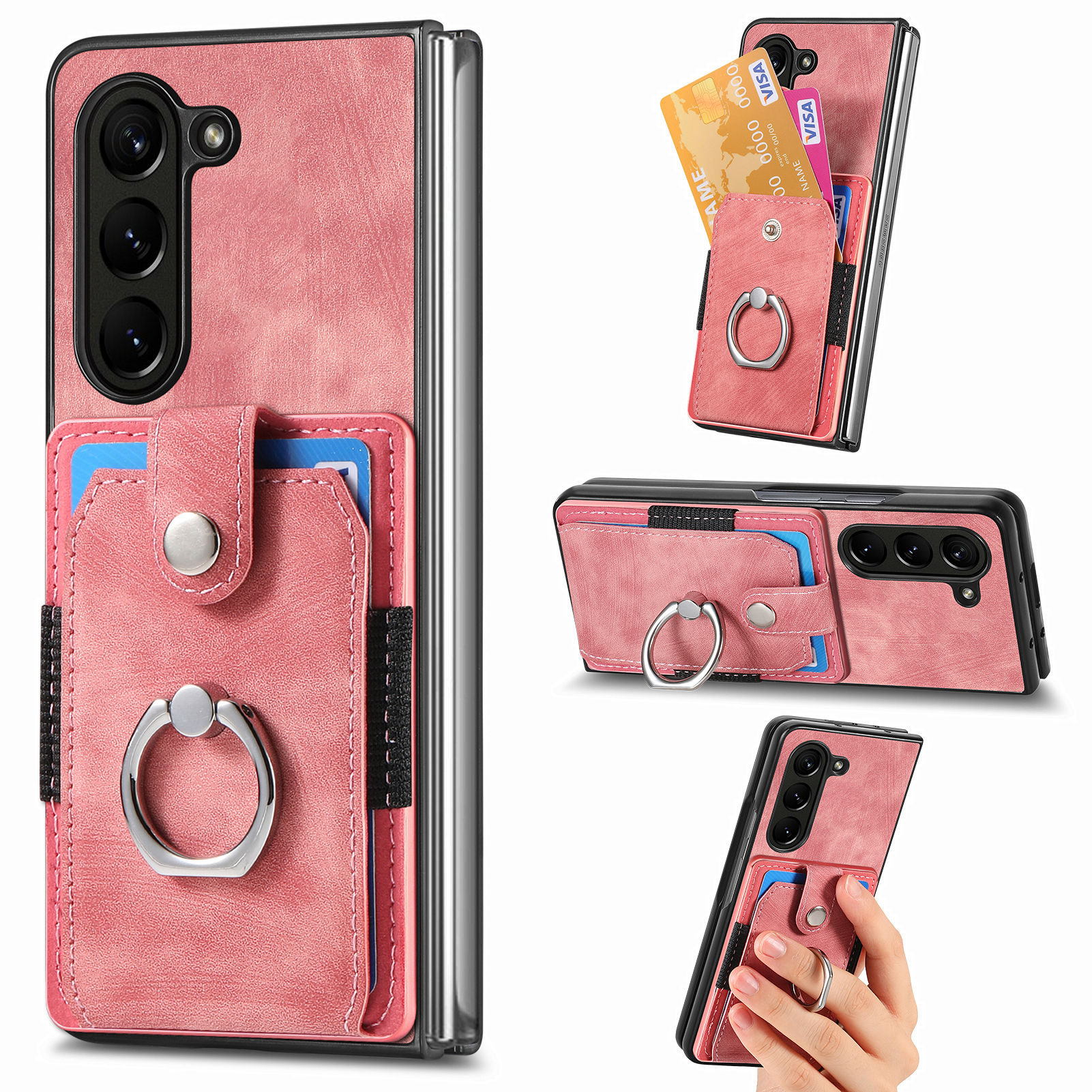 Kartenhalter Telefonhülle Für Samsung Galaxy Z Fold5 5G Retro PU+PC Rotierender Ring -kickstand -telefonschutz - Rosa, Galaxy Z Fold5 5G
Kartenhalter Telefonhülle Für Samsung Galaxy Z Fold5 5G Retro PU+PC Rotierender Ring -kickstand -telefonschutz - Rosa, Galaxy Z Fold5 5G