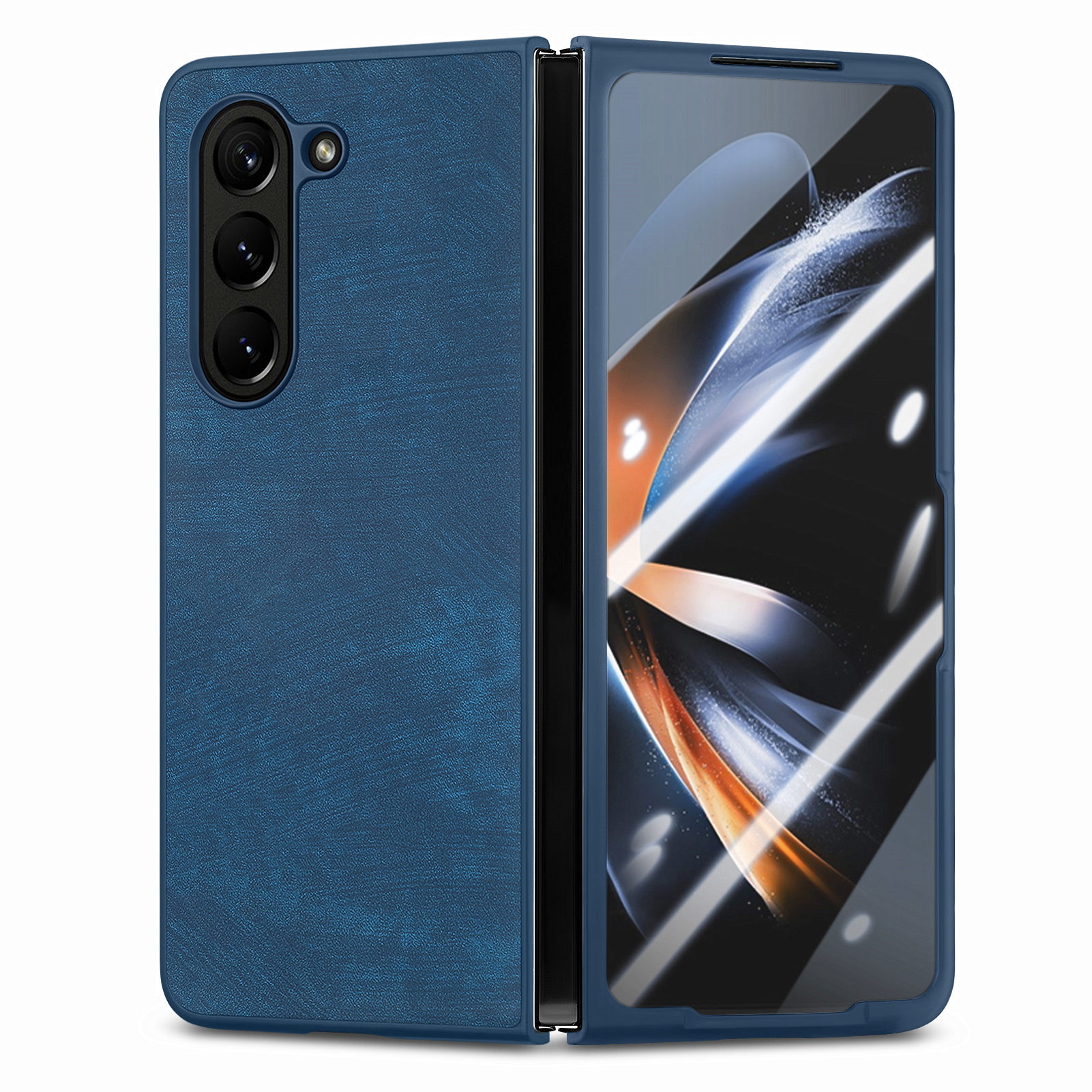 Für Samsung Galaxy Z Fold5 5G PU Lederbeschichtete PC Vintage Phone Hülle Skin-touch-faltabdeckung Mit Temperamentvollem Glasfilm - Blau, Galaxy Z Fold5 5G
Für Samsung Galaxy Z Fold5 5G PU Lederbeschichtete PC Vintage Phone Hülle Skin-touch-faltabdeckung Mit Temperamentvollem Glasfilm - Blau, Galaxy Z Fold5 5G