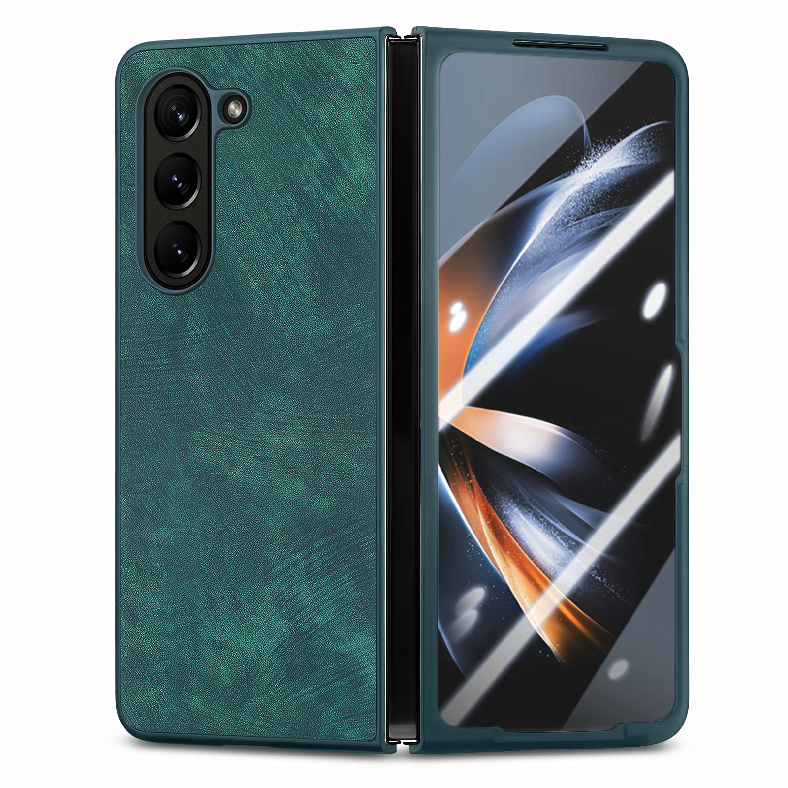 Für Samsung Galaxy Z Fold5 5G PU Lederbeschichtete PC Vintage Phone Hülle Skin-touch-faltabdeckung Mit Temperamentvollem Glasfilm - Grün, Galaxy Z Fold5 5G
Für Samsung Galaxy Z Fold5 5G PU Lederbeschichtete PC Vintage Phone Hülle Skin-touch-faltabdeckung Mit Temperamentvollem Glasfilm - Grün, Galaxy Z Fold5 5G