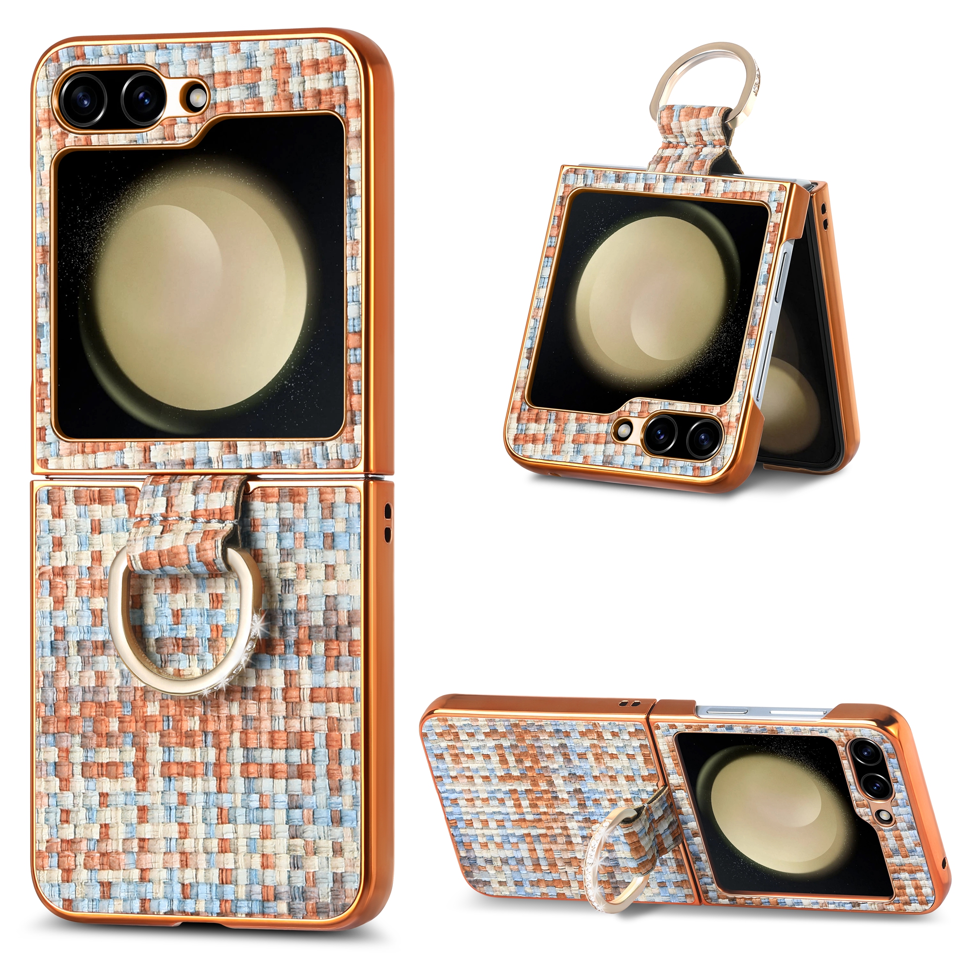 Für Samsung Galaxy Z Flip5 5G Elektroplieren Gewebtes Muster PU+PC Phone Hülle Strassdekoration Kickstand Cover - Braun+weiß, Galaxy Z Flip5 5G
Für Samsung Galaxy Z Flip5 5G Elektroplieren Gewebtes Muster PU+PC Phone Hülle Strassdekoration Kickstand Cover - Braun+weiß, Galaxy Z Flip5 5G