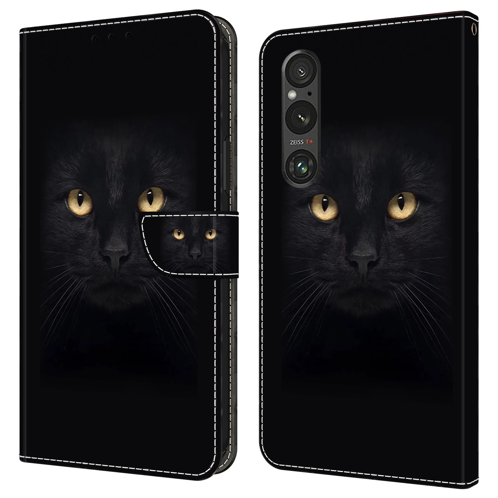 Anti-kratzer-brieftaschenhülle Für Sony Xperia 1 V Hasten Muster Druckende Lederschluss - Schwarze Katze, Sony Xperia 1 V
Anti-kratzer-brieftaschenhülle Für Sony Xperia 1 V Hasten Muster Druckende Lederschluss - Schwarze Katze, Sony Xperia 1 V