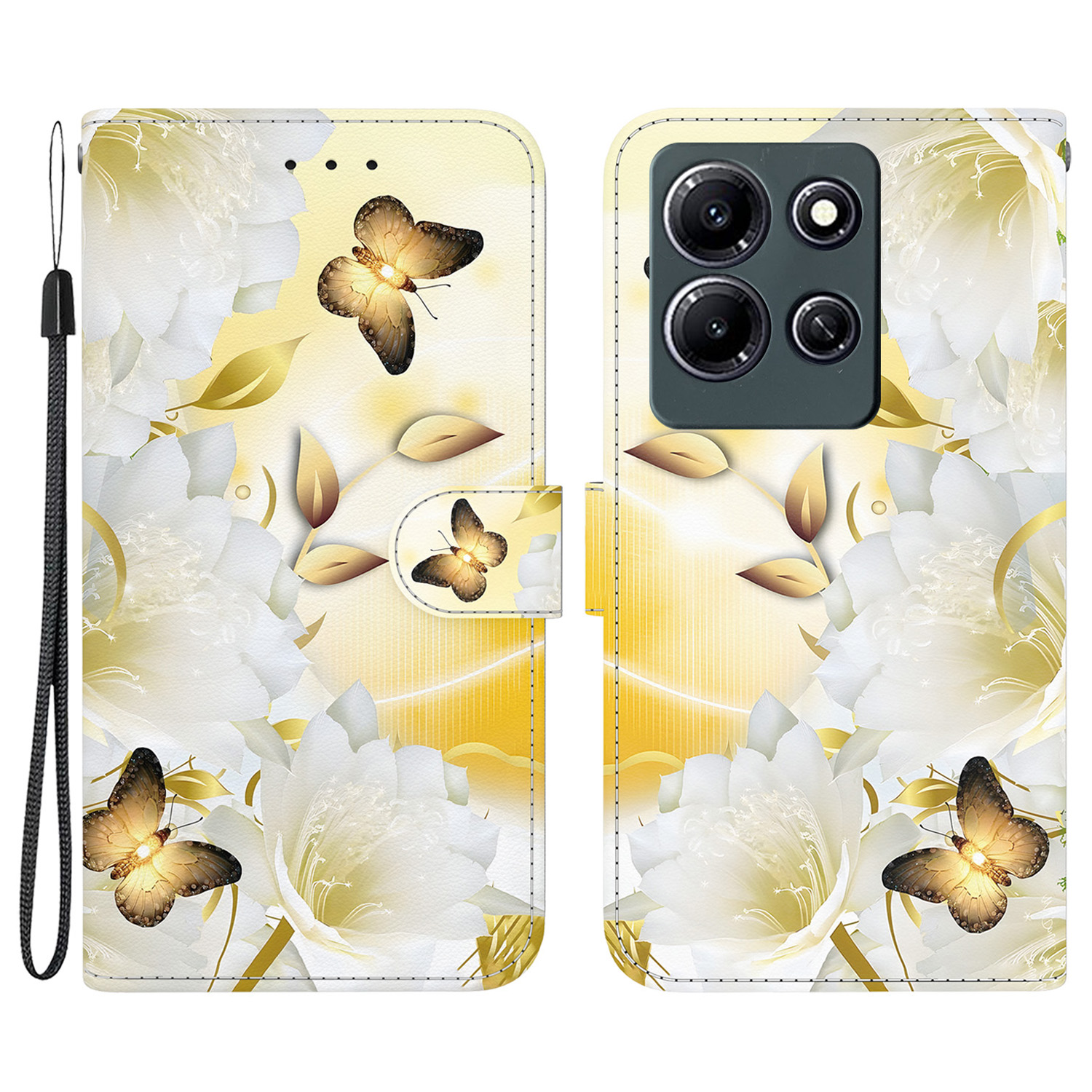 Für Infinix -hinweis 30i 4G Koffer Wallet Full Protection Telefonabdeckung - Gold Schmetterlingsblume, Infinix Note 30i 4G
Für Infinix -hinweis 30i 4G Koffer Wallet Full Protection Telefonabdeckung - Gold Schmetterlingsblume, Infinix Note 30i 4G