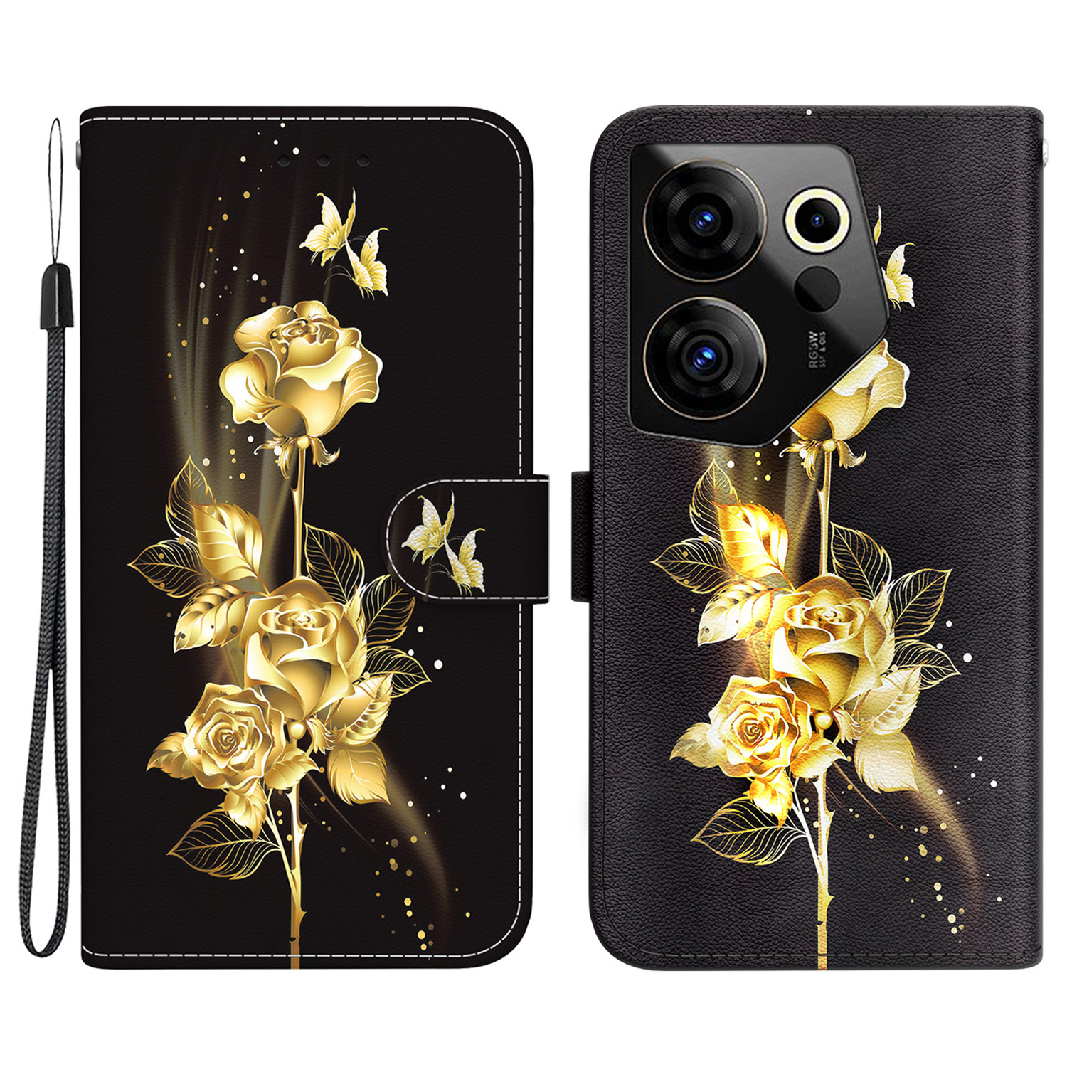 Für Tecno Camon 20 Premier 5G Phone Case Wallet Ständer Musterdruckabdeckung - Gold Schmetterling Rose, Tecno Camon 20 Premier 5G
Für Tecno Camon 20 Premier 5G Phone Case Wallet Ständer Musterdruckabdeckung - Gold Schmetterling Rose, Tecno Camon 20 Premier 5G