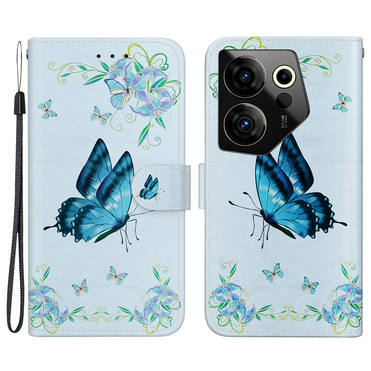 Für Tecno Camon 20 Premier 5G Phone Case Wallet Ständer Musterdruckabdeckung - Blaue Schmetterlingsblume, Tecno Camon 20 Premier 5G
Für Tecno Camon 20 Premier 5G Phone Case Wallet Ständer Musterdruckabdeckung - Blaue Schmetterlingsblume, Tecno Camon 20 Premier 5G
