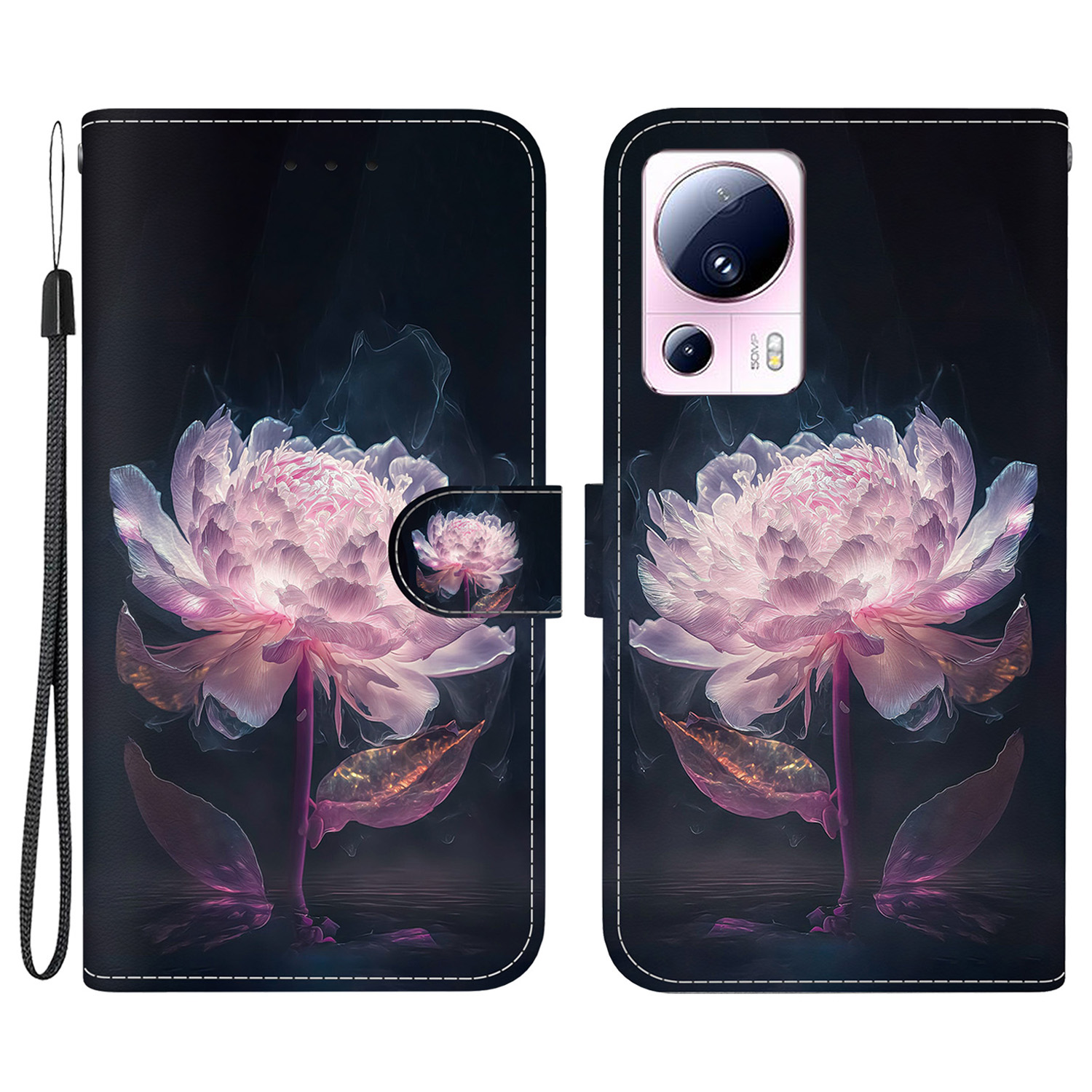 Für Xiaomi 13 Lite / Civi 2 5G Fallmuster Druck Telefonständer Cover - Lila Pfingstrosen, Xiaomi 13 Lite
Für Xiaomi 13 Lite / Civi 2 5G Fallmuster Druck Telefonständer Cover - Lila Pfingstrosen, Xiaomi 13 Lite