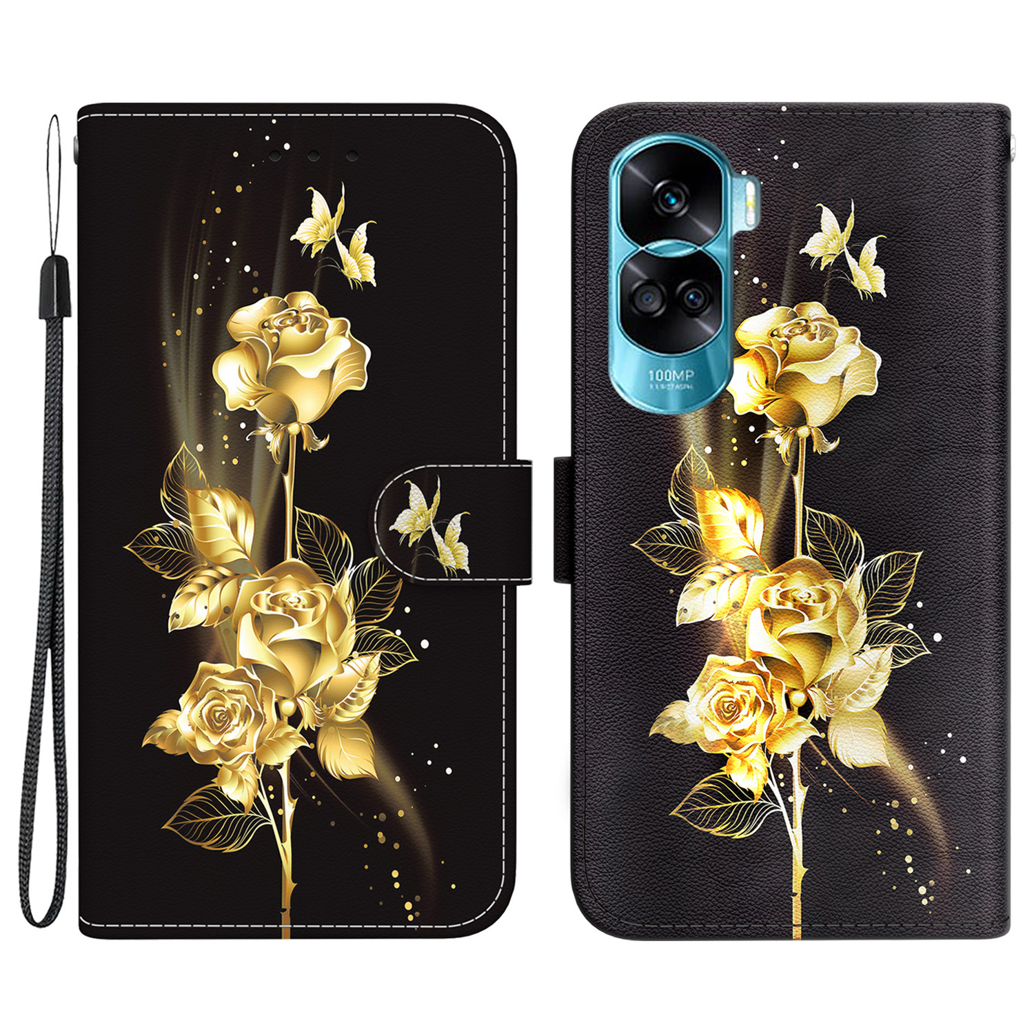 Für Ehre 90 Lite 5G / X50i 5g-koffer-musterdruck Anti-drop-telefonabdeckung - Gold Schmetterling Rose, Honor 90 Lite 5G
Für Ehre 90 Lite 5G / X50i 5g-koffer-musterdruck Anti-drop-telefonabdeckung - Gold Schmetterling Rose, Honor 90 Lite 5G