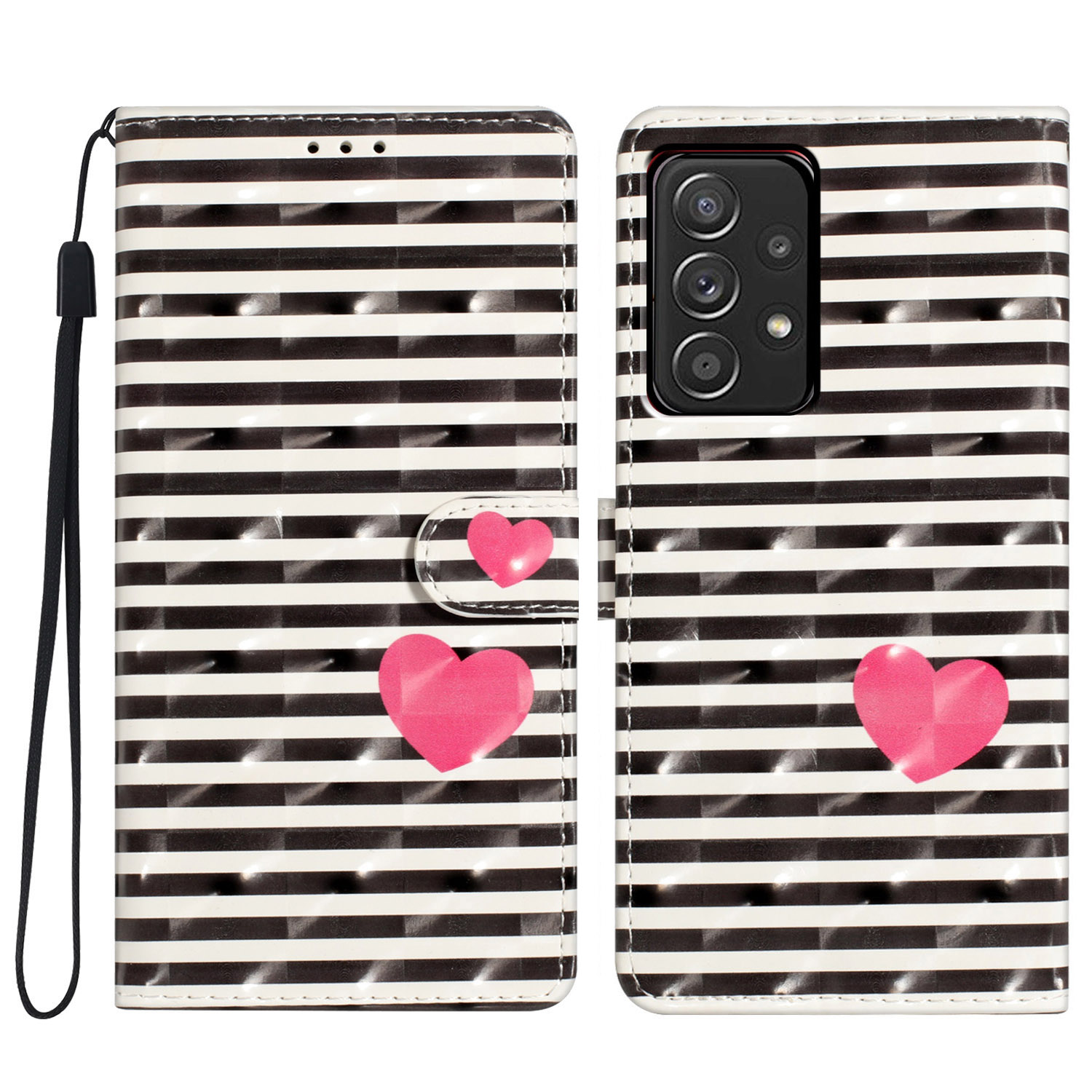 Für Samsung Galaxy A23 5G (globale Version) / A23 4G Hülle Leder Brieftaschenmuster Druck Telefonabdeckung - Streifen / Herz, Galaxy A23 5G (Global Version)
Für Samsung Galaxy A23 5G (globale Version) / A23 4G Hülle Leder Brieftaschenmuster Druck Telefonabdeckung - Streifen / Herz, Galaxy A23 5G (Global Version)