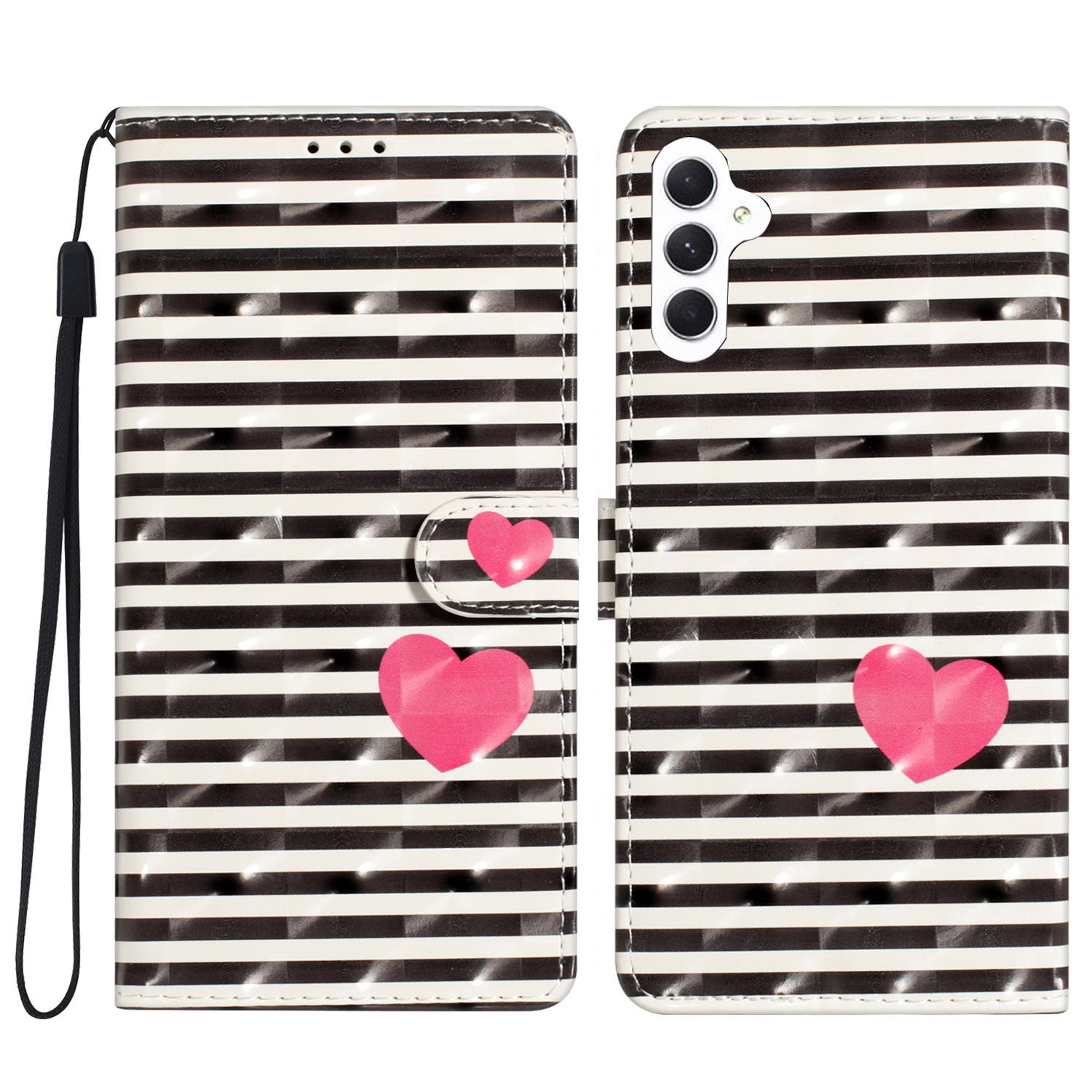 Für Samsung Galaxy A24 4G Koffer Wallet PU Leder 3D -musterabdeckung - Streifen / Herz, Galaxy A24 4G
Für Samsung Galaxy A24 4G Koffer Wallet PU Leder 3D -musterabdeckung - Streifen / Herz, Galaxy A24 4G