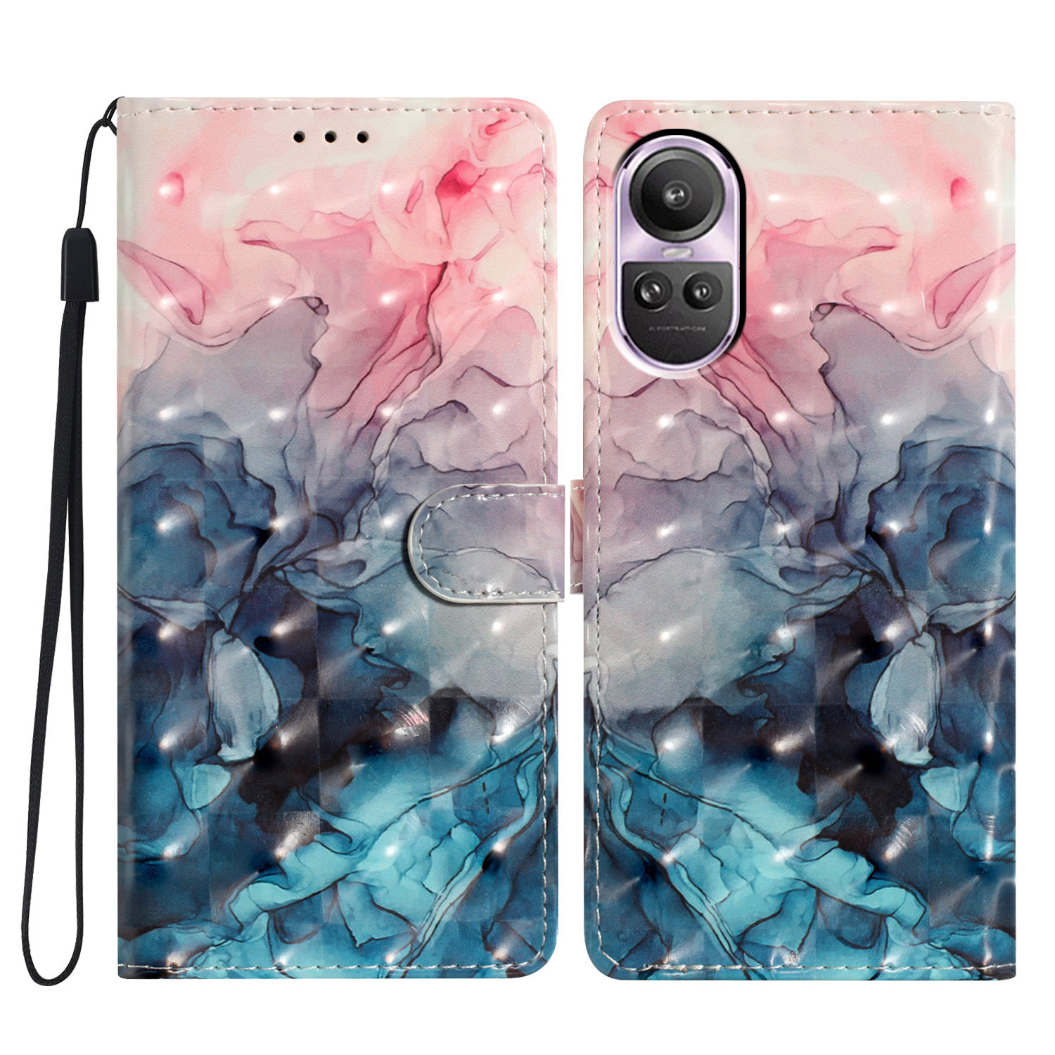 Für Oppo Reno10 5G (global) / Reno10 Pro 5G (global) Hülle PU Leder 3D -muster Druck Telefonabdeckung - Pink Blue Marmor, Oppo Reno10 5G (Global)
Für Oppo Reno10 5G (global) / Reno10 Pro 5G (global) Hülle PU Leder 3D -muster Druck Telefonabdeckung - Pink Blue Marmor, Oppo Reno10 5G (Global)