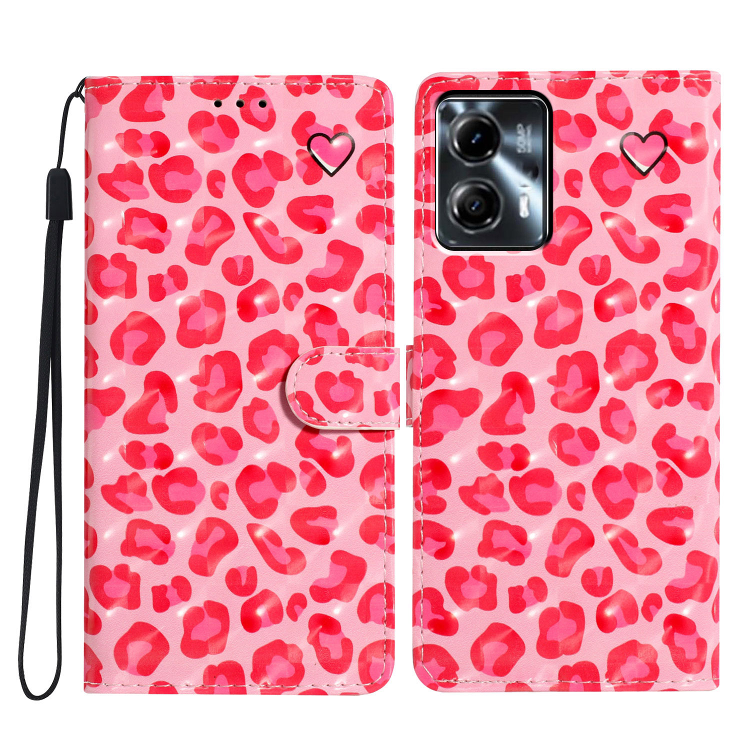 Für Motorola Moto G73 5G Hülle PU Leder 3D Muster Magnetic Clasp Schocksicheres Telefonabdeckung - Rosa Leopardendruck, Motorola Moto G73 5G
Für Motorola Moto G73 5G Hülle PU Leder 3D Muster Magnetic Clasp Schocksicheres Telefonabdeckung - Rosa Leopardendruck, Motorola Moto G73 5G