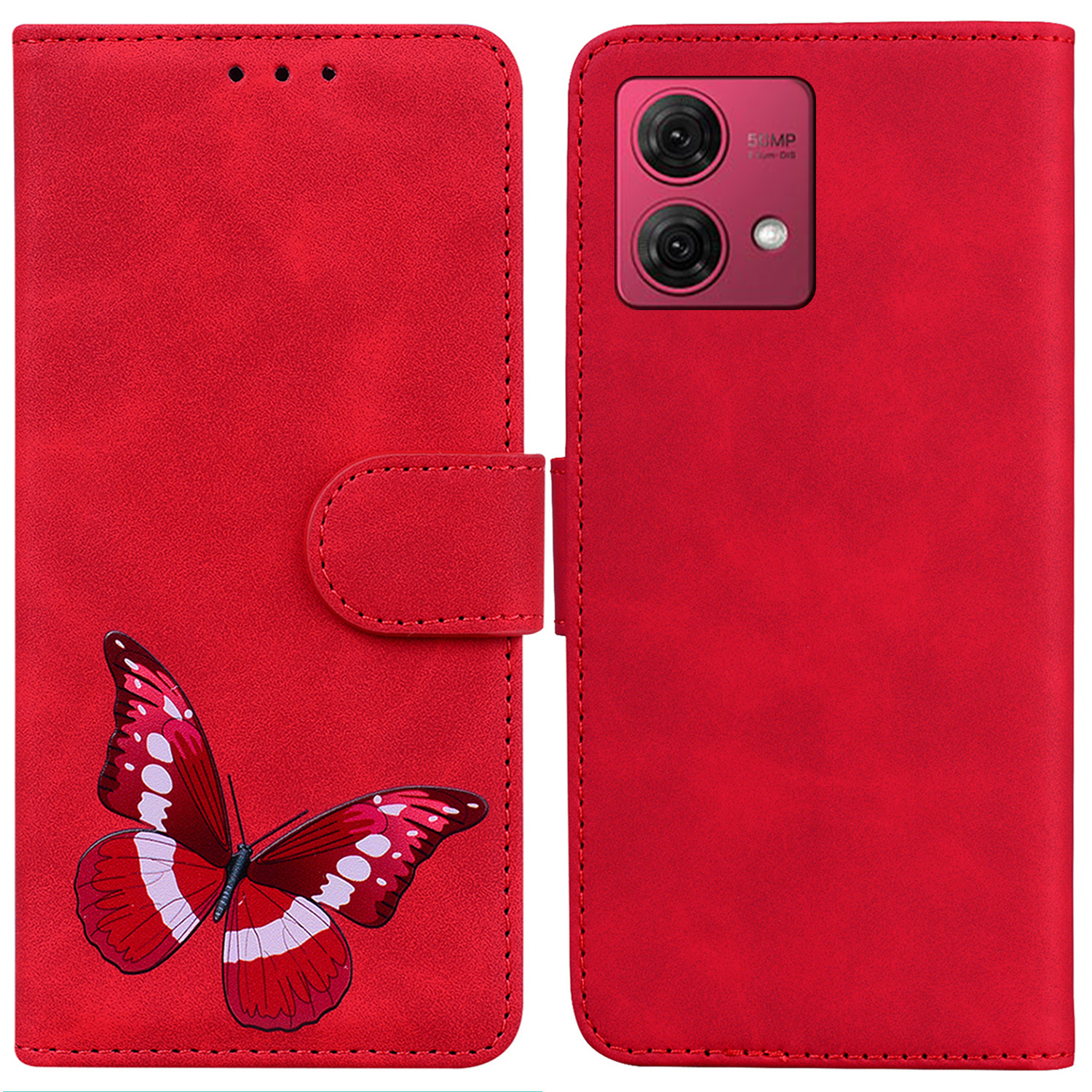 Für Motorola Moto G84 5G Hülle PU Leder Butterfly Druckmagnetschockdelie -telefonabdeckung - Rot, Motorola Moto G84 5G
Für Motorola Moto G84 5G Hülle PU Leder Butterfly Druckmagnetschockdelie -telefonabdeckung - Rot, Motorola Moto G84 5G