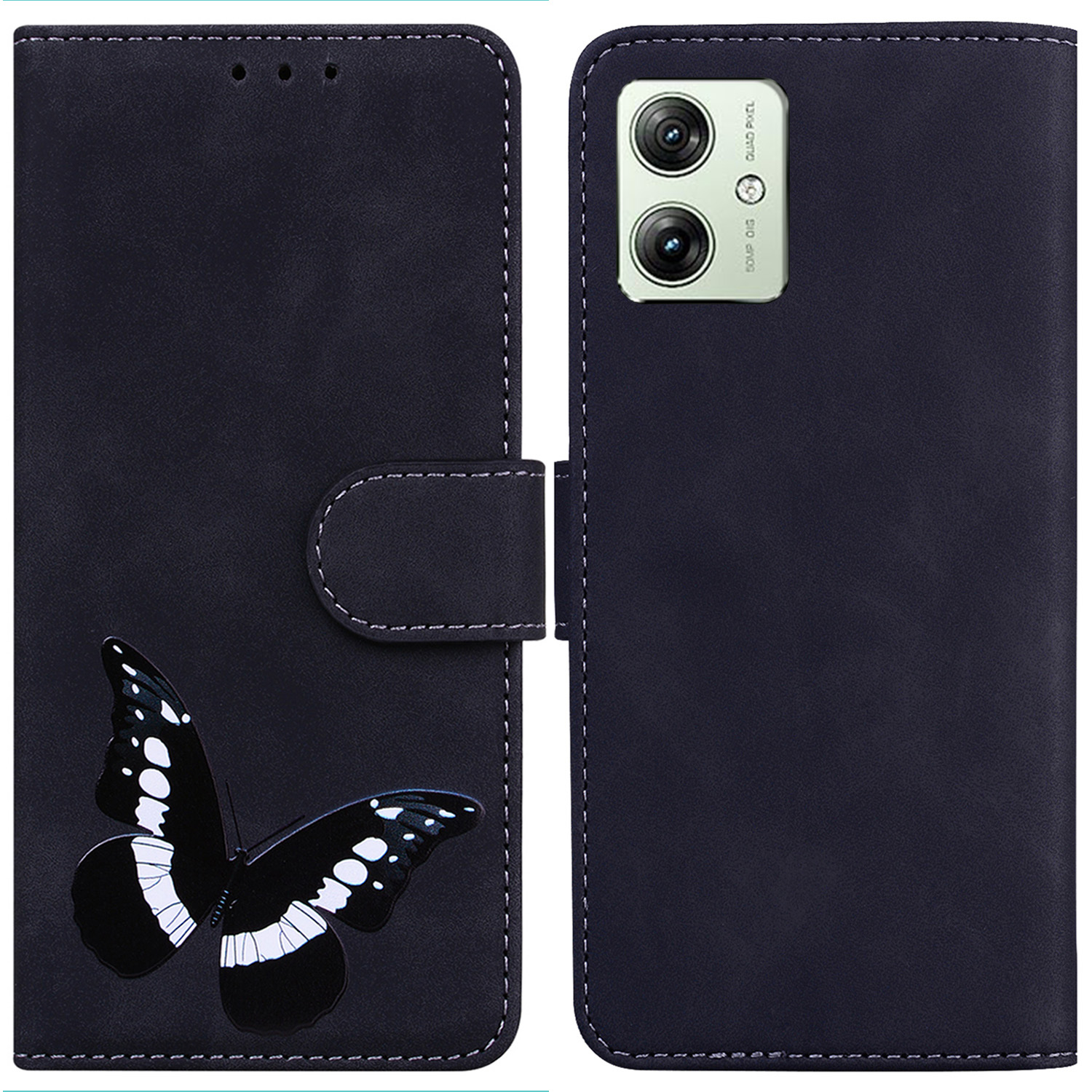 Für Motorola Moto G54 5G Hülle PU Leder Schmetterlingsdruckständer Folio -telefonabdeckung - Schwarz, Motorola Moto G54 5G
Für Motorola Moto G54 5G Hülle PU Leder Schmetterlingsdruckständer Folio -telefonabdeckung - Schwarz, Motorola Moto G54 5G