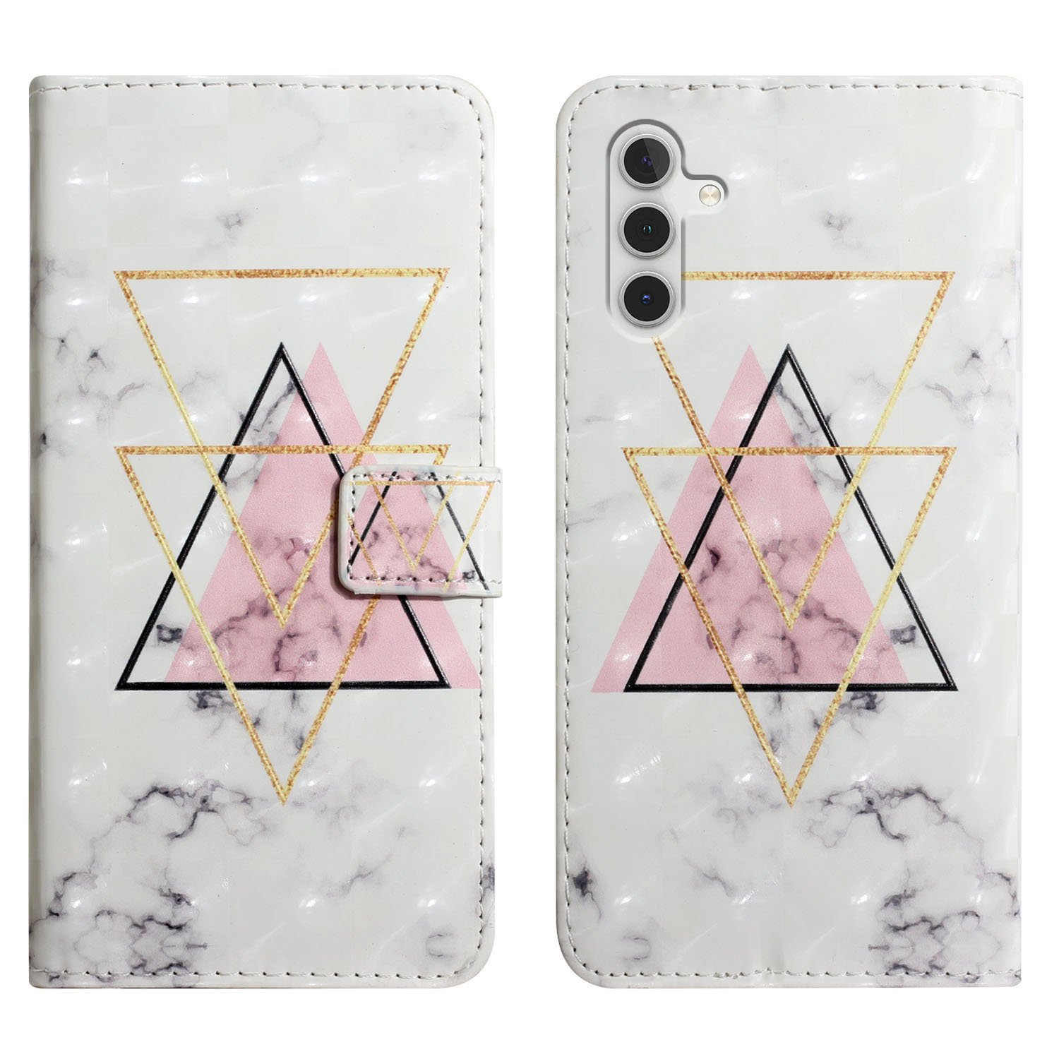 Für Samsung Galaxy S23 fe Case 3D Muster Leder Flip Telefonabdeckung - Dreieck Marmor, Galaxy S23 FE
Für Samsung Galaxy S23 fe Case 3D Muster Leder Flip Telefonabdeckung - Dreieck Marmor, Galaxy S23 FE