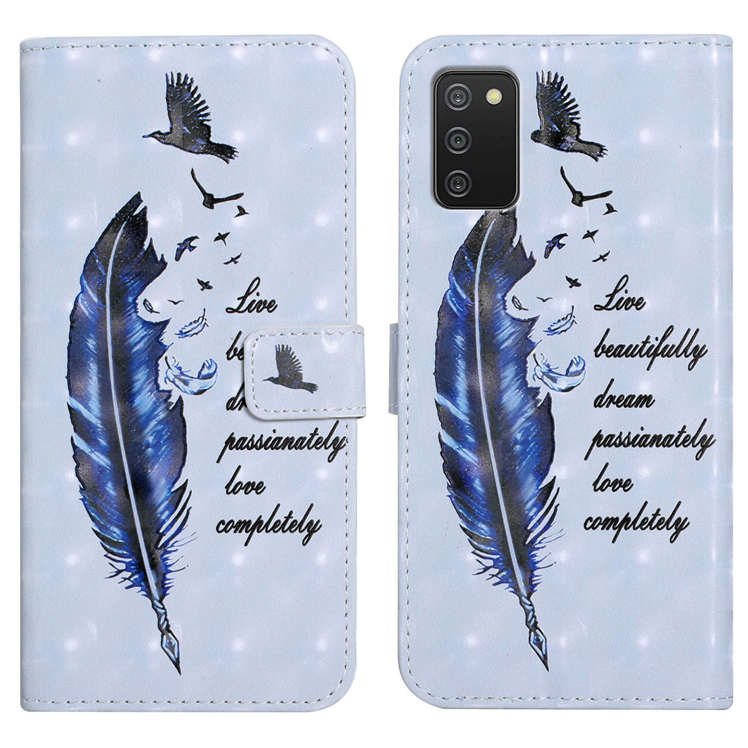 Für Samsung Galaxy A03s (164,2 x 75,9 x 9,1 Mm) Fall 3D -muster Gedrucktes PU -leder -telefonabdeckung - Blaue Feder, Samsung Galaxy A03s (164.2 x 75.9 x 9.1mm)
Für Samsung Galaxy A03s (164,2 x 75,9 x 9,1 Mm) Fall 3D -muster Gedrucktes PU -leder -telefonabdeckung - Blaue Feder, Samsung Galaxy A03s (164.2 x 75.9 x 9.1mm)