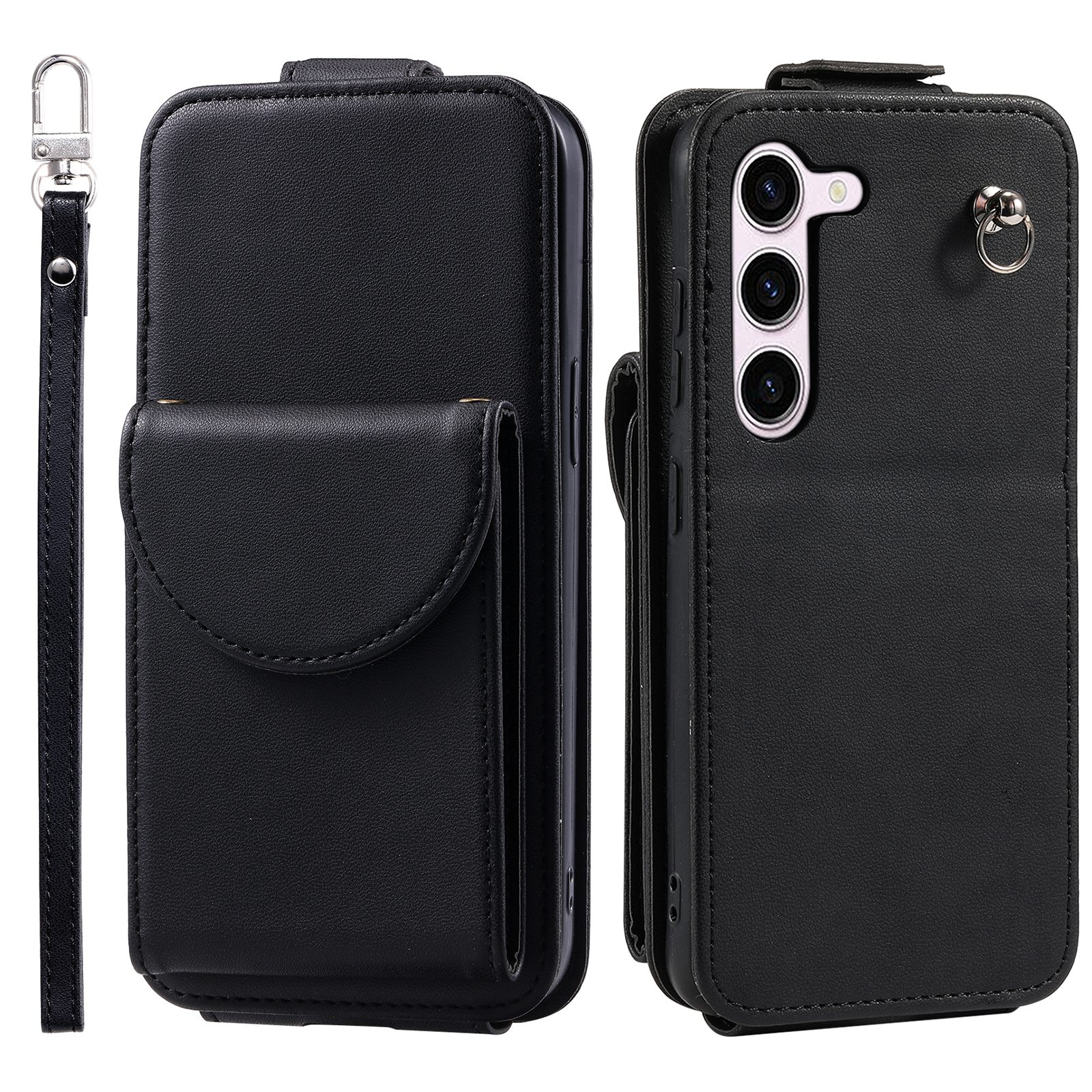 Für Samsung Galaxy S23 Lederkartentasche Telefonständer Cover Mit Trägern - Schwarz, Galaxy S23
Für Samsung Galaxy S23 Lederkartentasche Telefonständer Cover Mit Trägern - Schwarz, Galaxy S23