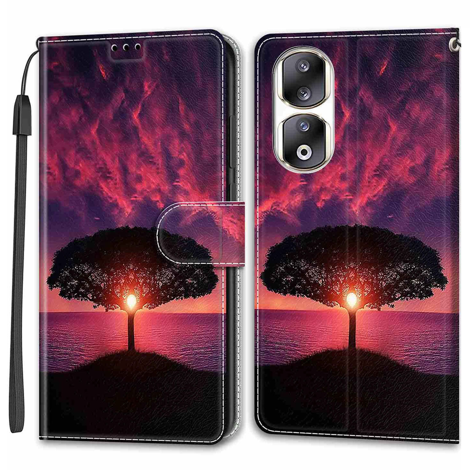 Für Honour 90 Pro Case PU Leder Muster Druckstand Cover - Schwarzer Baum / Sonnenuntergang, Honor 90 Pro
Für Honour 90 Pro Case PU Leder Muster Druckstand Cover - Schwarzer Baum / Sonnenuntergang, Honor 90 Pro