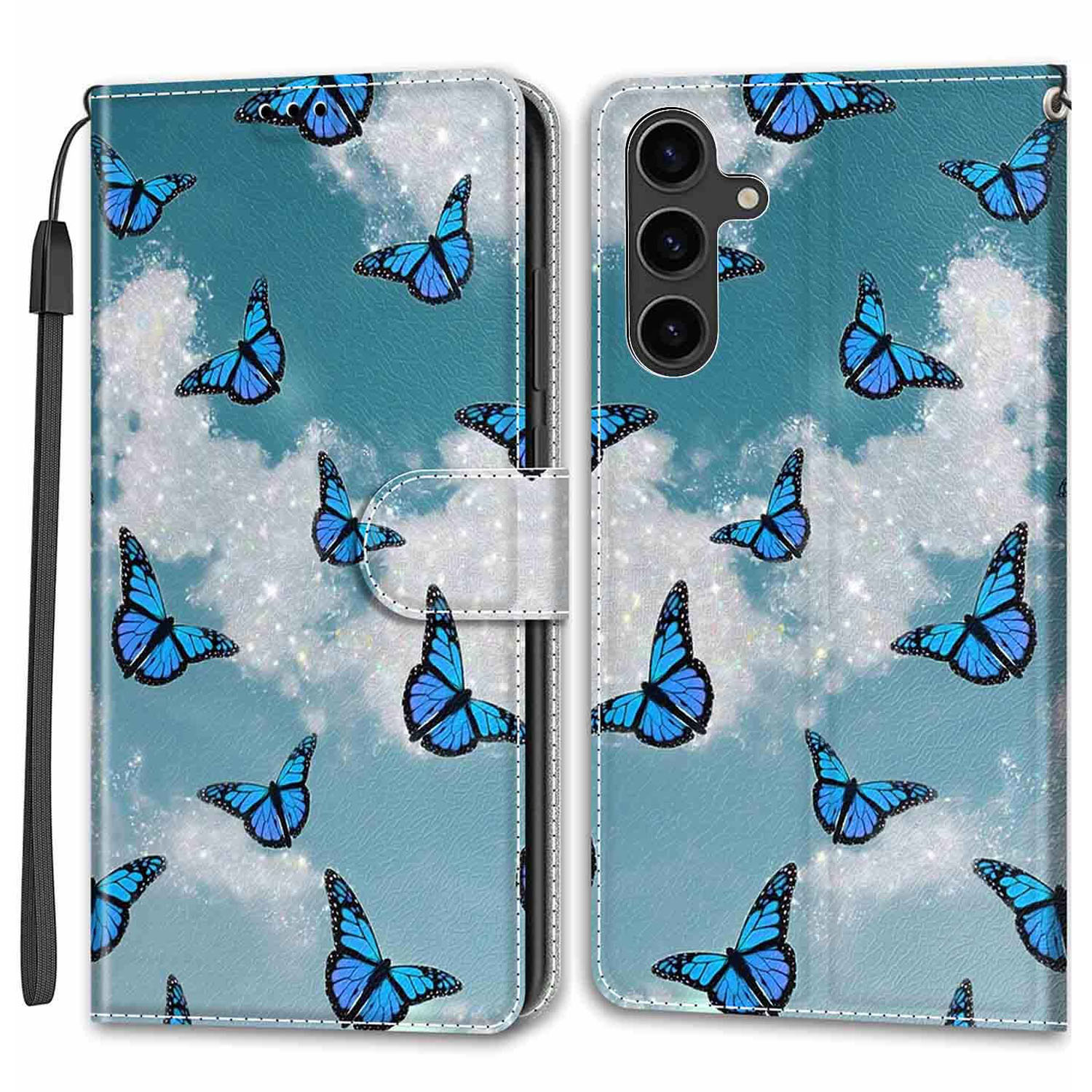 Für Samsung Galaxy S24 Leder -hülle -kartenhalter -ständer Cover - Weisse Wolke / Blaue Schmetterlinge, Galaxy S24
Für Samsung Galaxy S24 Leder -hülle -kartenhalter -ständer Cover - Weisse Wolke / Blaue Schmetterlinge, Galaxy S24