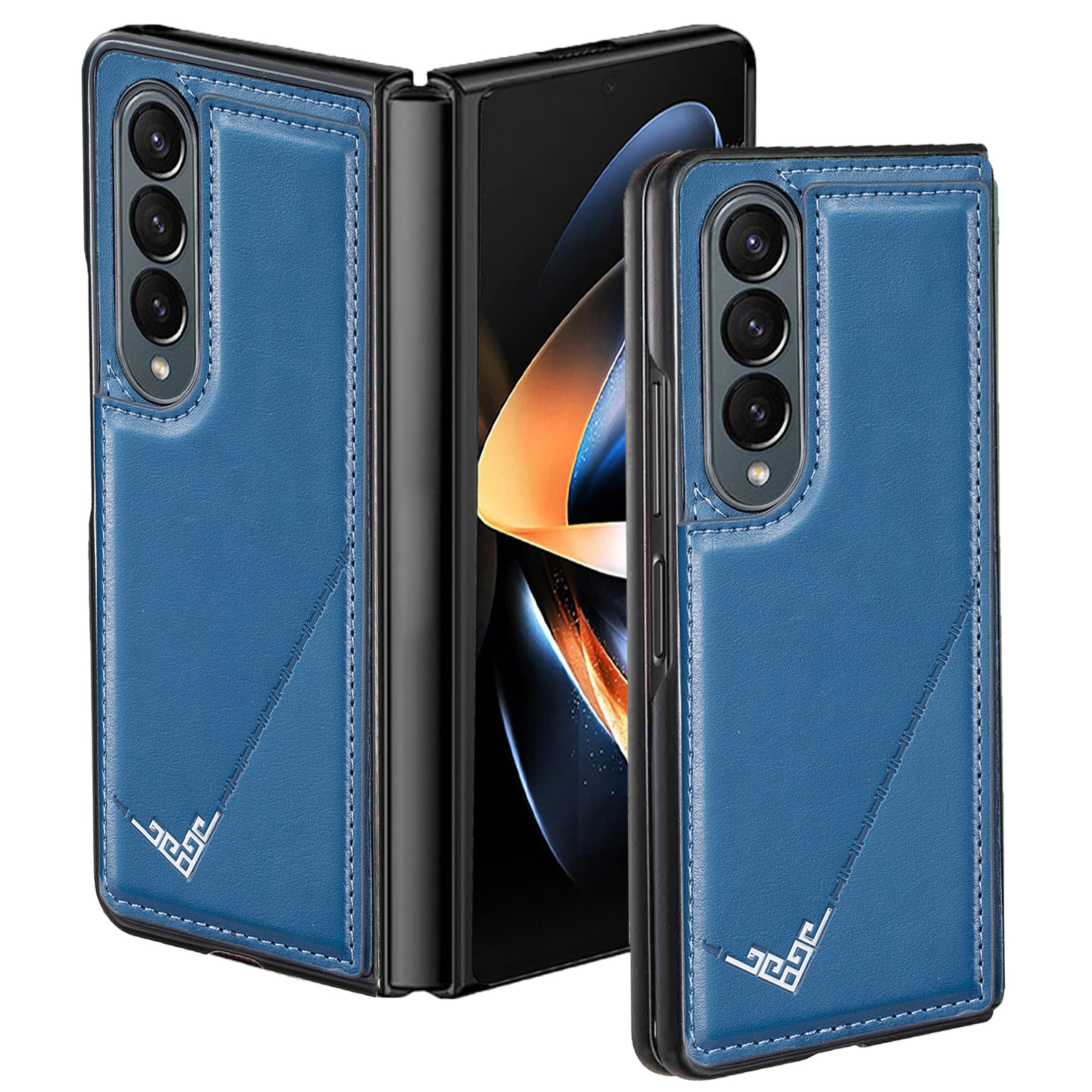 Für Samsung Galaxy Z Fold4 5G Hülle Retro V-Shape Decor PU Leather Kartenhalter Smartphone Deckung - Blau, Galaxy Z Fold4 5G
Für Samsung Galaxy Z Fold4 5G Hülle Retro V-Shape Decor PU Leather Kartenhalter Smartphone Deckung - Blau, Galaxy Z Fold4 5G