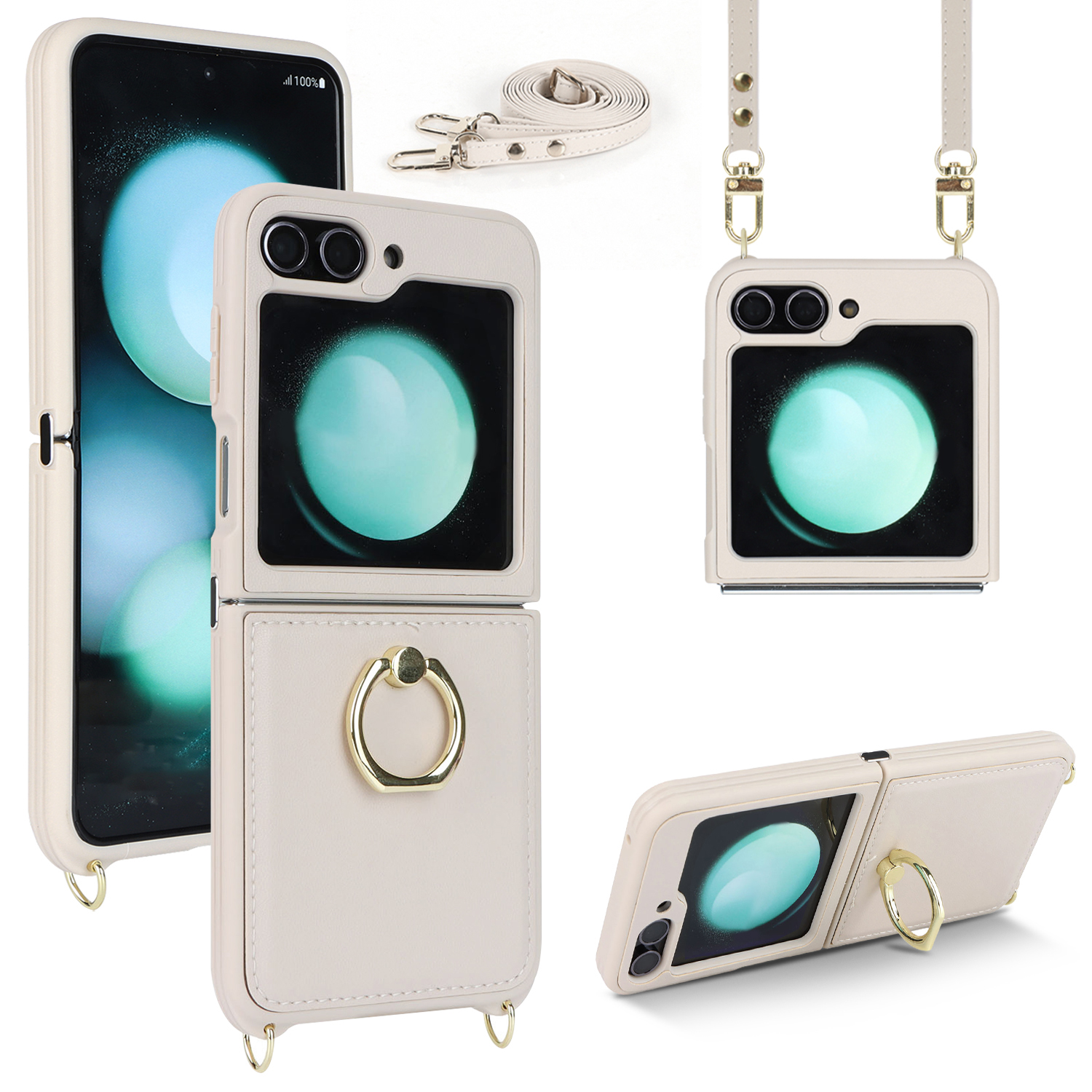 Für Samsung Galaxy Z Flip5 5G Hülle Ring Kickstand R20 Textur Leder + PC Rückenabdeckung - Weiß, Galaxy Z Flip5 5G
Für Samsung Galaxy Z Flip5 5G Hülle Ring Kickstand R20 Textur Leder + PC Rückenabdeckung - Weiß, Galaxy Z Flip5 5G
