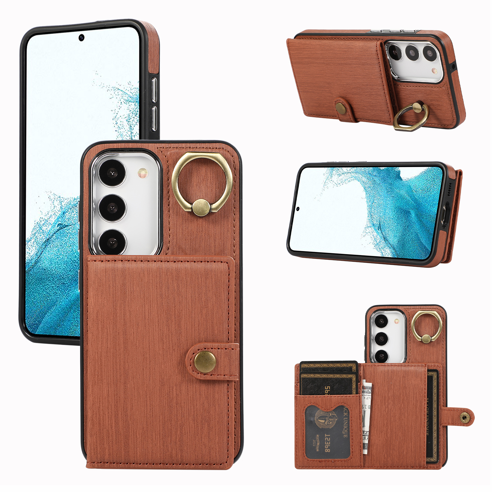 Für Samsung Galaxy S23 Wallet Case Bürstete PU+TPU -kickstand -telefonabdeckung - Braun, Galaxy S23
Für Samsung Galaxy S23 Wallet Case Bürstete PU+TPU -kickstand -telefonabdeckung - Braun, Galaxy S23