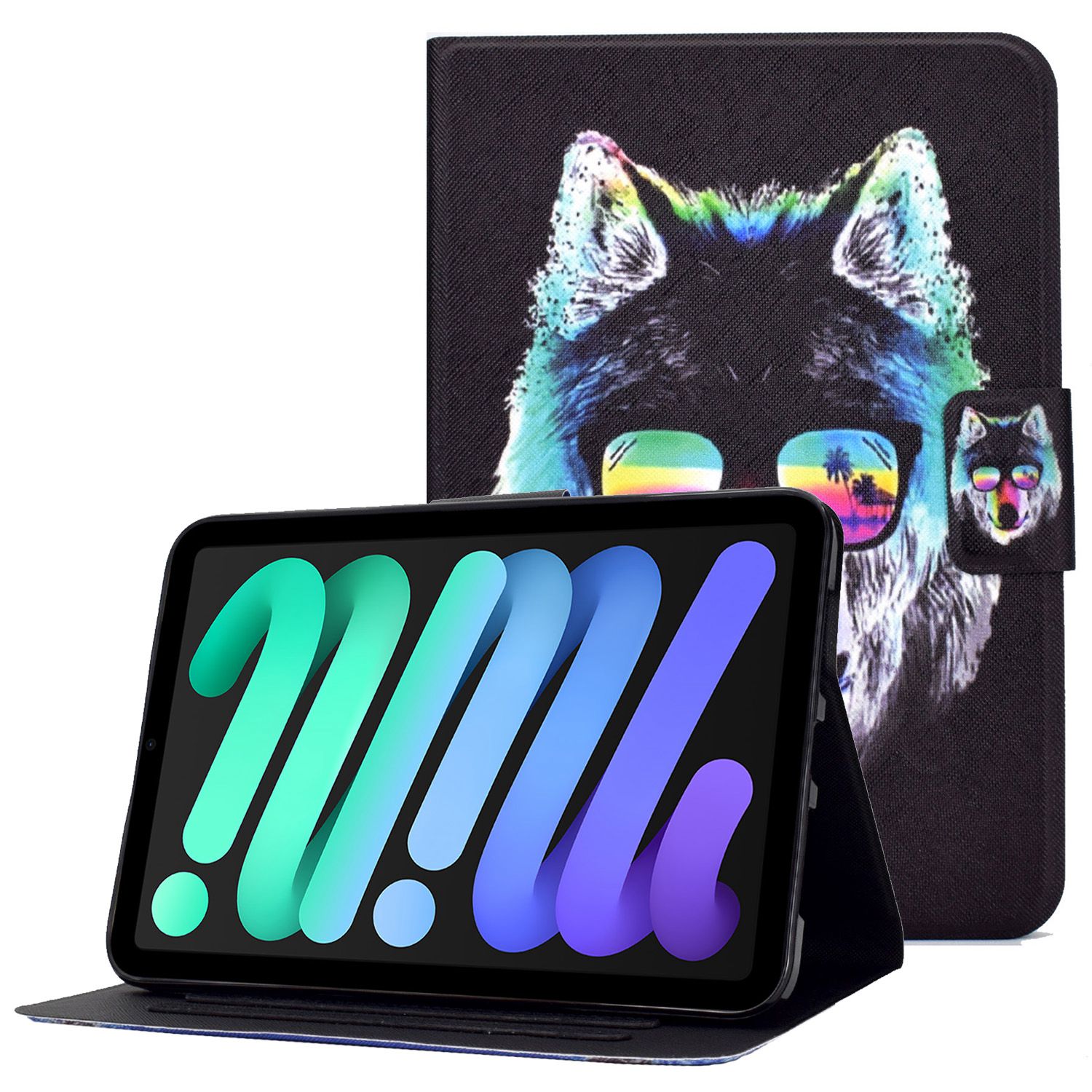 For iPad mini (2021) PU Leather Tablet Case Pattern Printing Viewing Stand Anti-slip Stitching Cover with Card Slots - Glasses Wolf, iPad mini (2021)
For iPad mini (2021) PU Leather Tablet Case Pattern Printing Viewing Stand Anti-slip Stitching Cover with Card Slots - Glasses Wolf, iPad mini (2021)