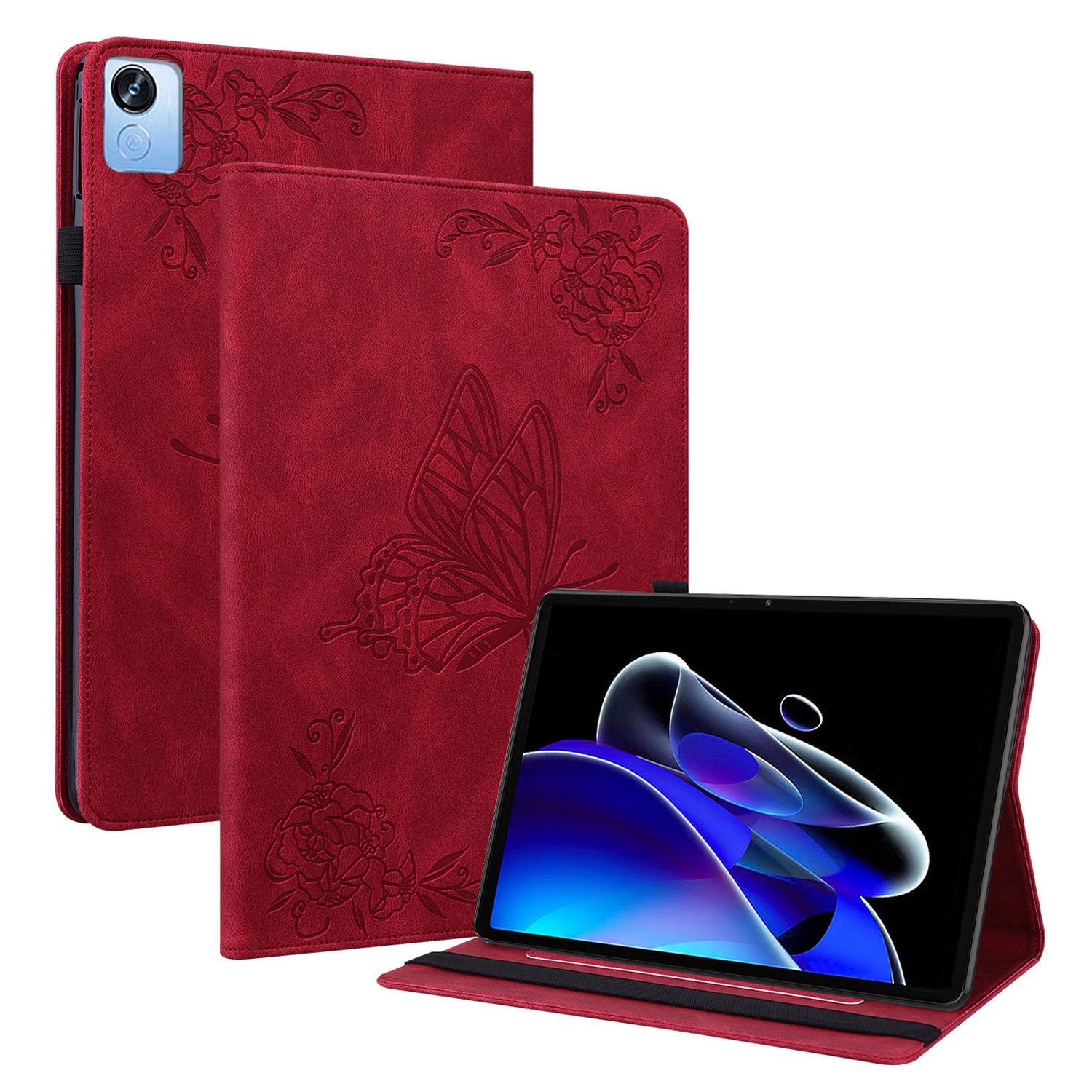 Prägener Schmetterlingsblumenmuster Hülle Für Realme Pad X, PU Leder Stand Card Halter Tablet Cover Mit Gummiband - Rot, Realme Pad X
Prägener Schmetterlingsblumenmuster Hülle Für Realme Pad X, PU Leder Stand Card Halter Tablet Cover Mit Gummiband - Rot, Realme Pad X