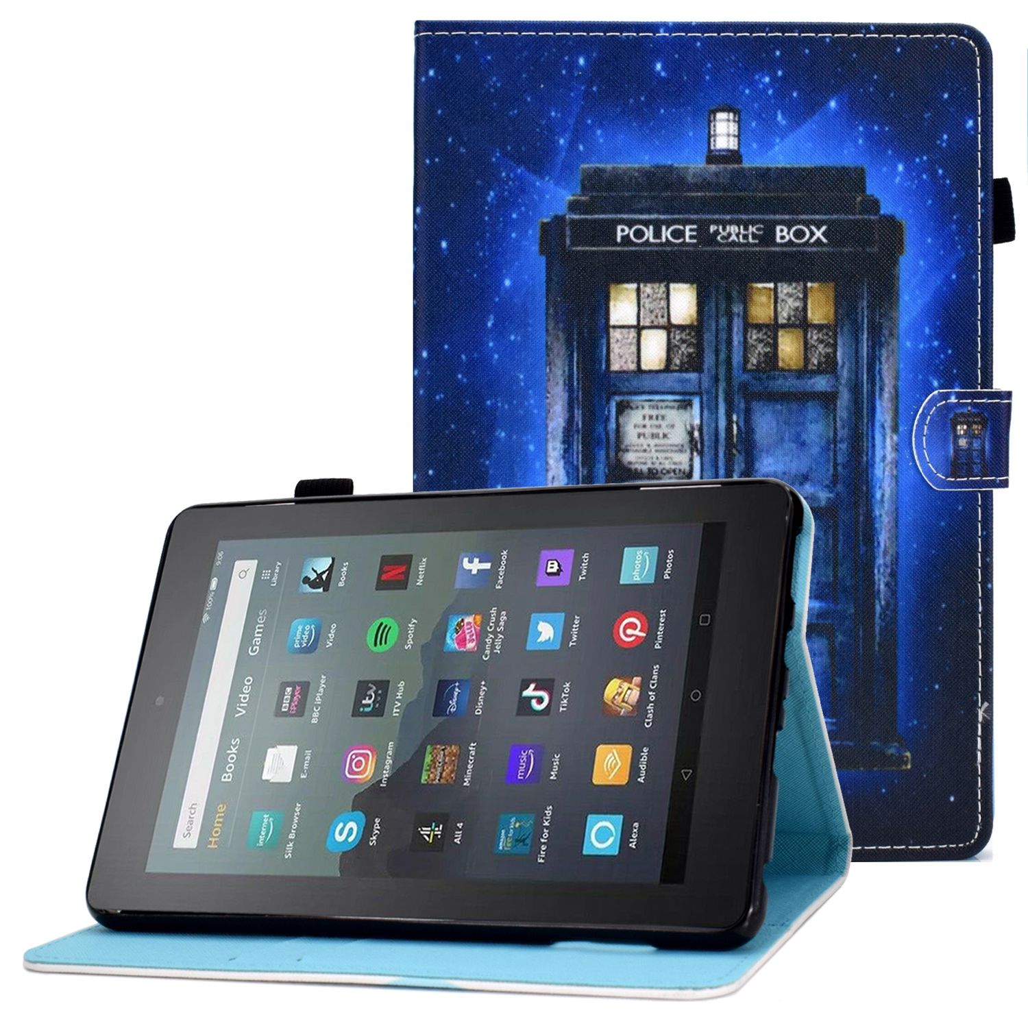 Einstellbarer Stand Tablet Hülle Für Amazon Fire 7 (2022), Stichmuster Druck PU Lederkartenhalter Schutzabdeckung - Polizeibox, Amazon Fire 7 (2022)
Einstellbarer Stand Tablet Hülle Für Amazon Fire 7 (2022), Stichmuster Druck PU Lederkartenhalter Schutzabdeckung - Polizeibox, Amazon Fire 7 (2022)