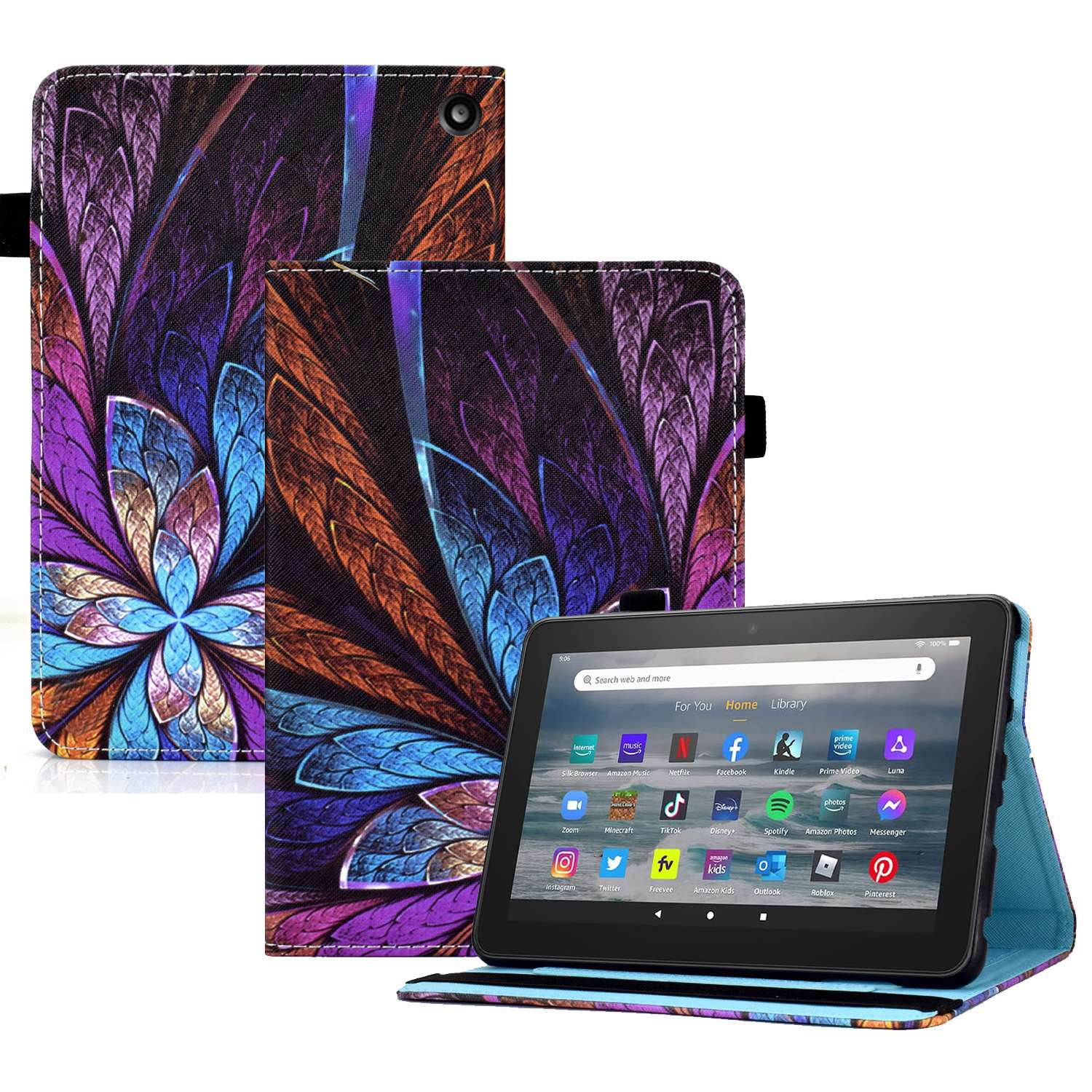 Stand Tablet Hülle Für Amazon Fire 7 (2022), Stitching -musterdruck PU Lederkartenhalter Elastizitätsabdeckung - Bunte Blume, Amazon Fire 7 (2022)
Stand Tablet Hülle Für Amazon Fire 7 (2022), Stitching -musterdruck PU Lederkartenhalter Elastizitätsabdeckung - Bunte Blume, Amazon Fire 7 (2022)