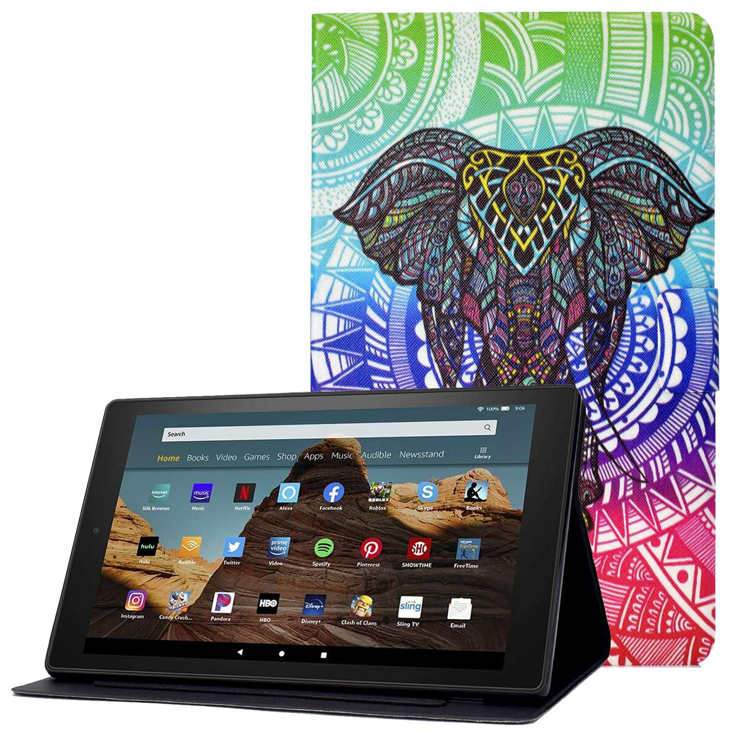 Für Amazon Fire HD 10 (2015) /(2017) /(2019) Muster Drucktablettenabdeckungskartenhalter PU Leder Anti-scratch-stand Hülle - Elefant, Amazon Fire HD 10 (2015)
Für Amazon Fire HD 10 (2015) /(2017) /(2019) Muster Drucktablettenabdeckungskartenhalter PU Leder Anti-scratch-stand Hülle - Elefant, Amazon Fire HD 10 (2015)