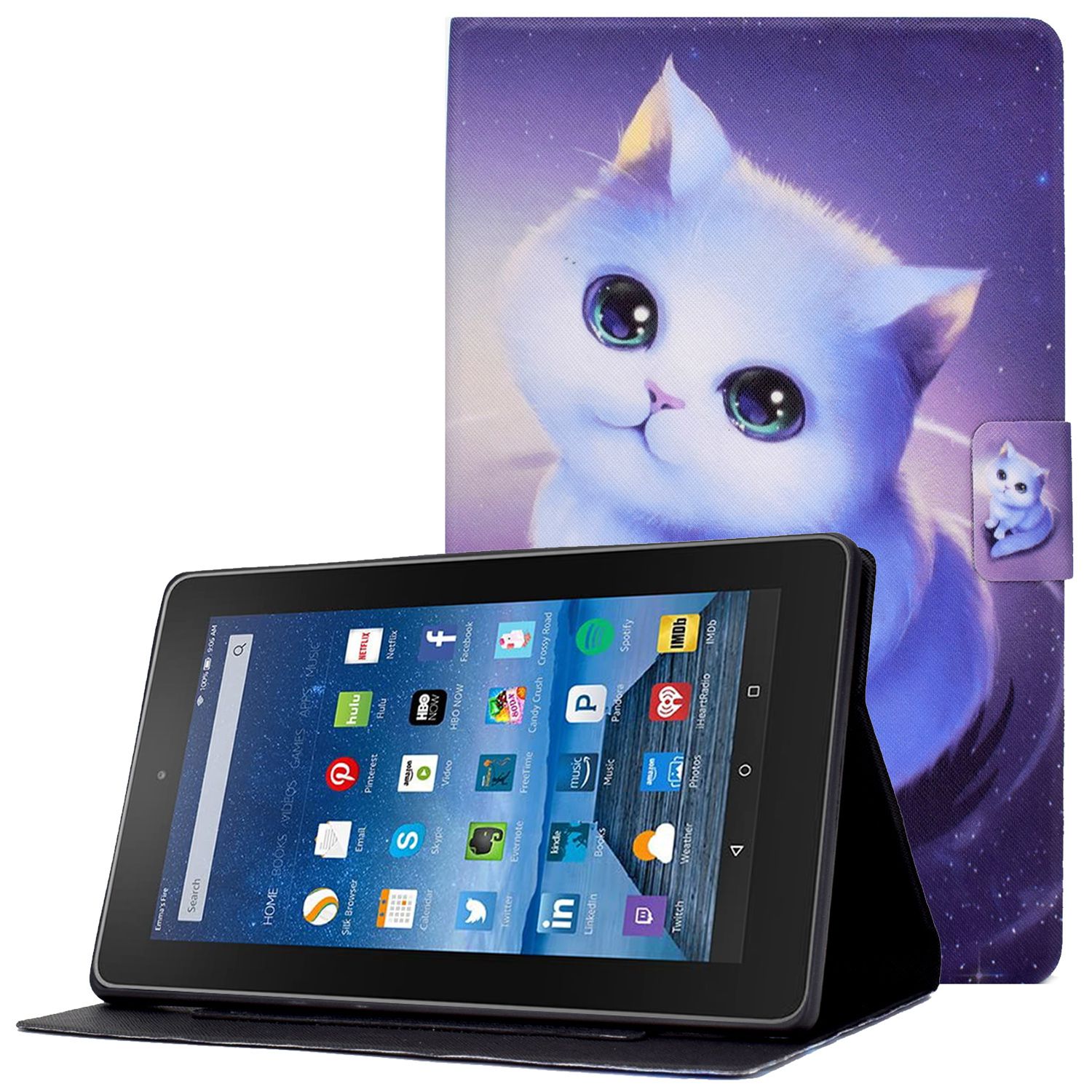Für Amazon Fire HD 8 (2016) /(2017) /(2018) PU Leder Klappständer Abdeckungsmuster Druckmagnetablettenhülle Mit Kartenhalter - Katze, Amazon Fire HD 8 (2016)
Für Amazon Fire HD 8 (2016) /(2017) /(2018) PU Leder Klappständer Abdeckungsmuster Druckmagnetablettenhülle Mit Kartenhalter - Katze, Amazon Fire HD 8 (2016)