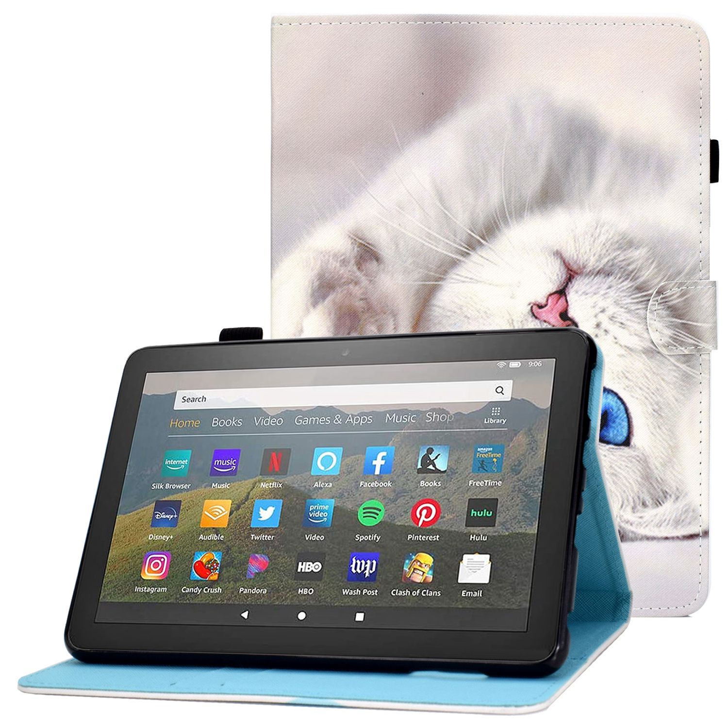 Muster Bedruckte Ledertasche Für Amazon Kindle Fire HD 8 (2020) Schockdes Abdeckungsabdeck / Geldbörse - Weiße Katze, Amazon Fire HD 8 (2020)
Muster Bedruckte Ledertasche Für Amazon Kindle Fire HD 8 (2020) Schockdes Abdeckungsabdeck / Geldbörse - Weiße Katze, Amazon Fire HD 8 (2020)