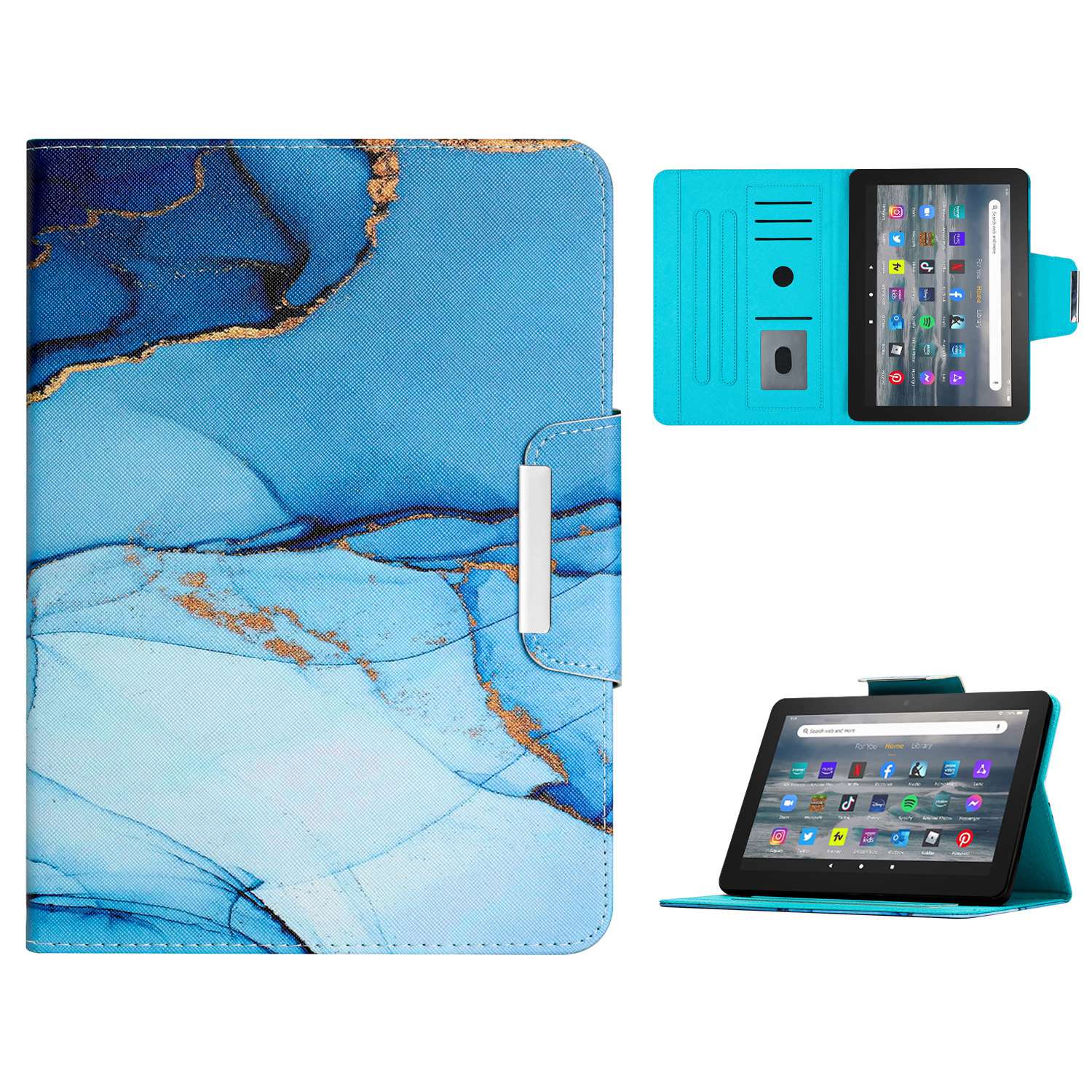 Für Amazon Fire 7 (2022) Verstellbarer Standmuster Druck PU Leder Tablet Cross Texturkartenhalter Abdeckung Mit Anti-rutschstreifen - Cyan Marmor, Amazon Fire 7 (2022)
Für Amazon Fire 7 (2022) Verstellbarer Standmuster Druck PU Leder Tablet Cross Texturkartenhalter Abdeckung Mit Anti-rutschstreifen - Cyan Marmor, Amazon Fire 7 (2022)