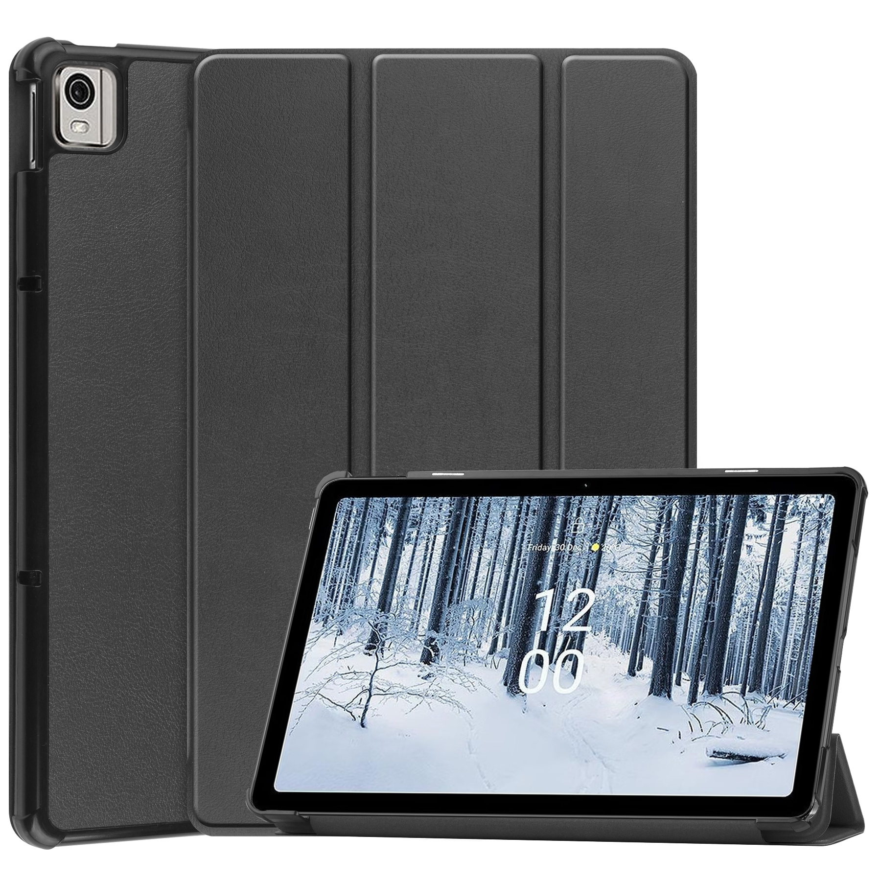 Für Nokia T21 Tri-fold Stand Smart Auto Wake / Schlafabdeckung PU Leder Anti-kratzer-tablet-hülle - Schwarz, Nokia T21
Für Nokia T21 Tri-fold Stand Smart Auto Wake / Schlafabdeckung PU Leder Anti-kratzer-tablet-hülle - Schwarz, Nokia T21