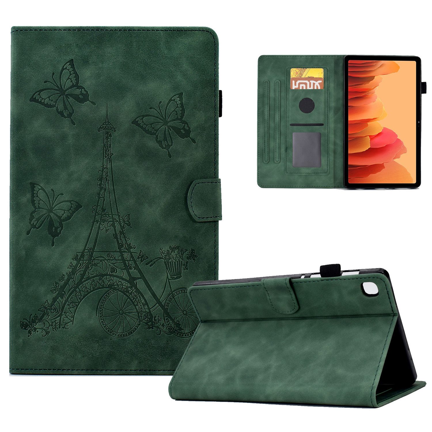 For Samsung Galaxy Tab A7 10.4 (2020) / (2022) Microfiber Leather Tablet Cover Tower Bike Butterfly Pattern Imprinted Card Holder Shockproof Stand Case - Green, Galaxy Tab A7 10.4 (2020)
For Samsung Galaxy Tab A7 10.4 (2020) / (2022) Microfiber Leather Tablet Cover Tower Bike Butterfly Pattern Imprinted Card Holder Shockproof Stand Case - Green, Galaxy Tab A7 10.4 (2020)