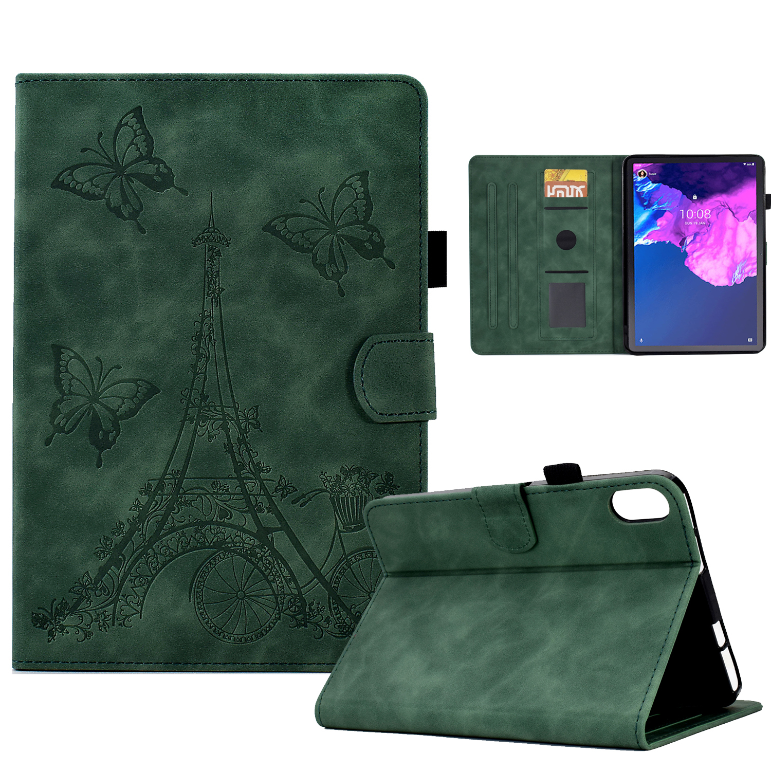 Für Lenovo Tab P11 J606F Turmmuster Imprinzipiertes Kartenhalter Tablet Schutzabdeckung Mikrofaserleder + TPU Faltbar Ständer Anti-drop-hülle - Grün, Lenovo Tab P11
Für Lenovo Tab P11 J606F Turmmuster Imprinzipiertes Kartenhalter Tablet Schutzabdeckung Mikrofaserleder + TPU Faltbar Ständer Anti-drop-hülle - Grün, Lenovo Tab P11